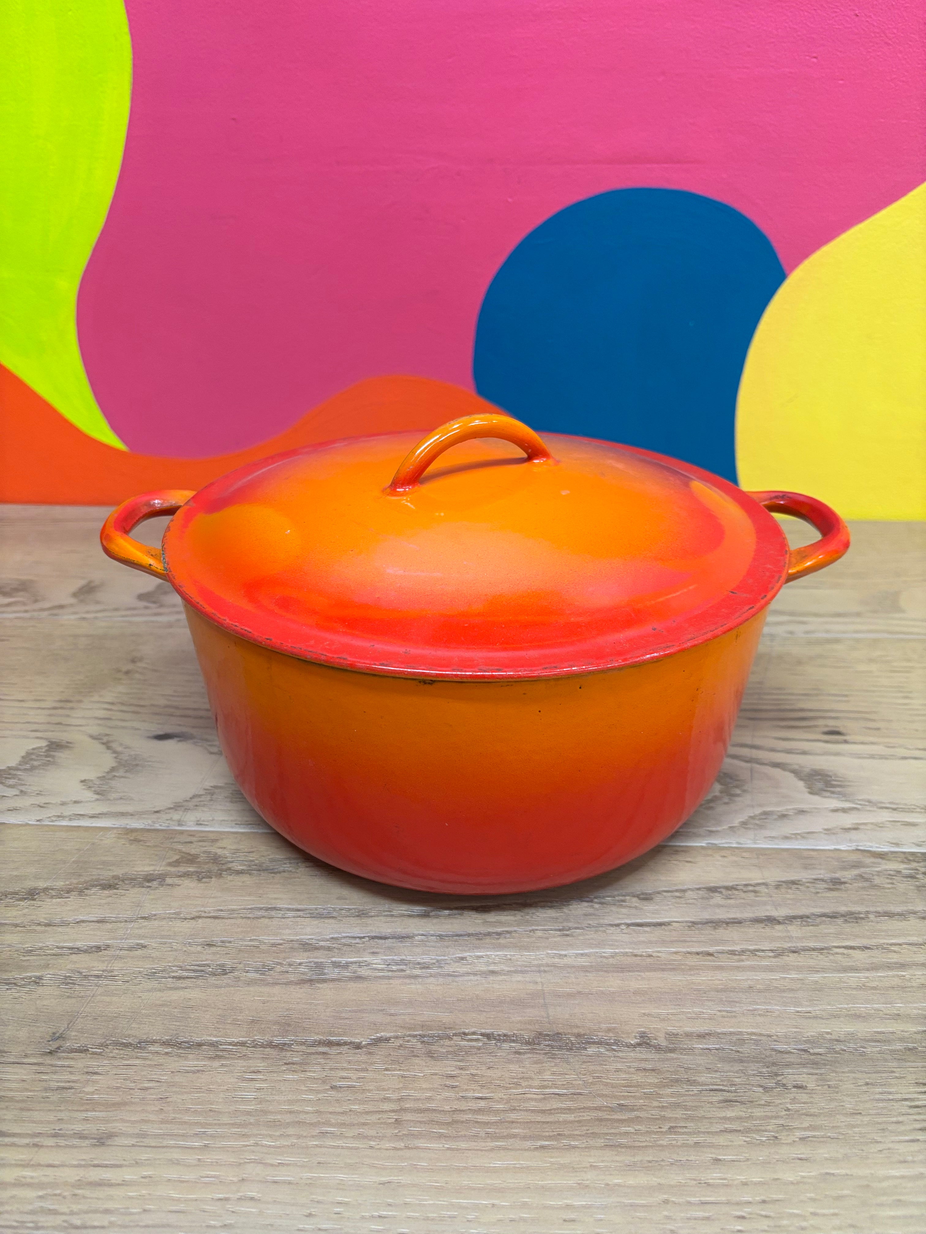 Flame Orange Descoware Dutch Oven