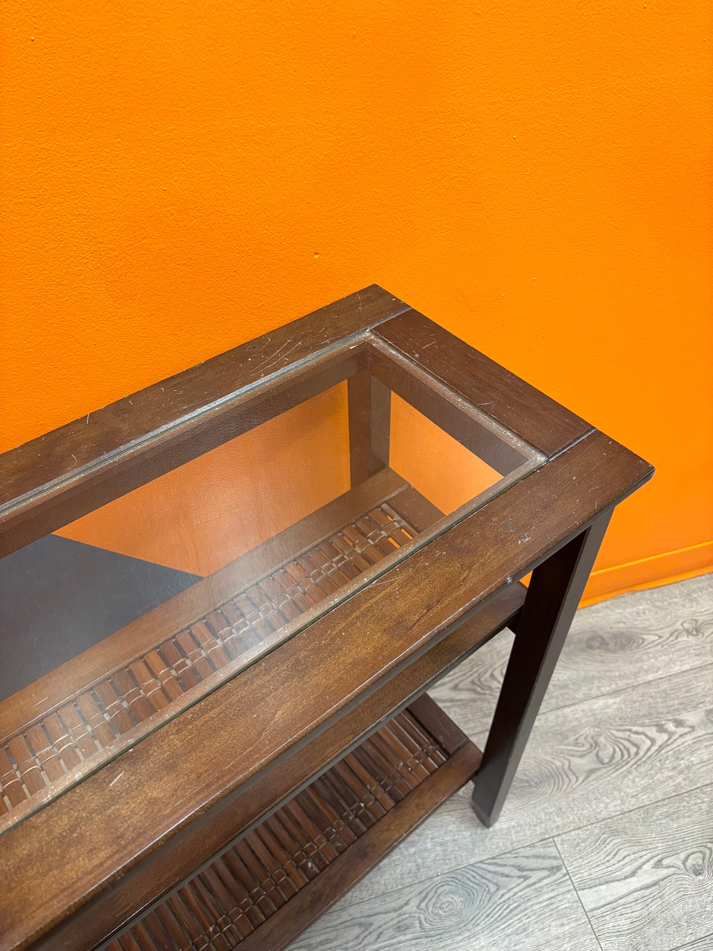 Wood & Glass Console Table