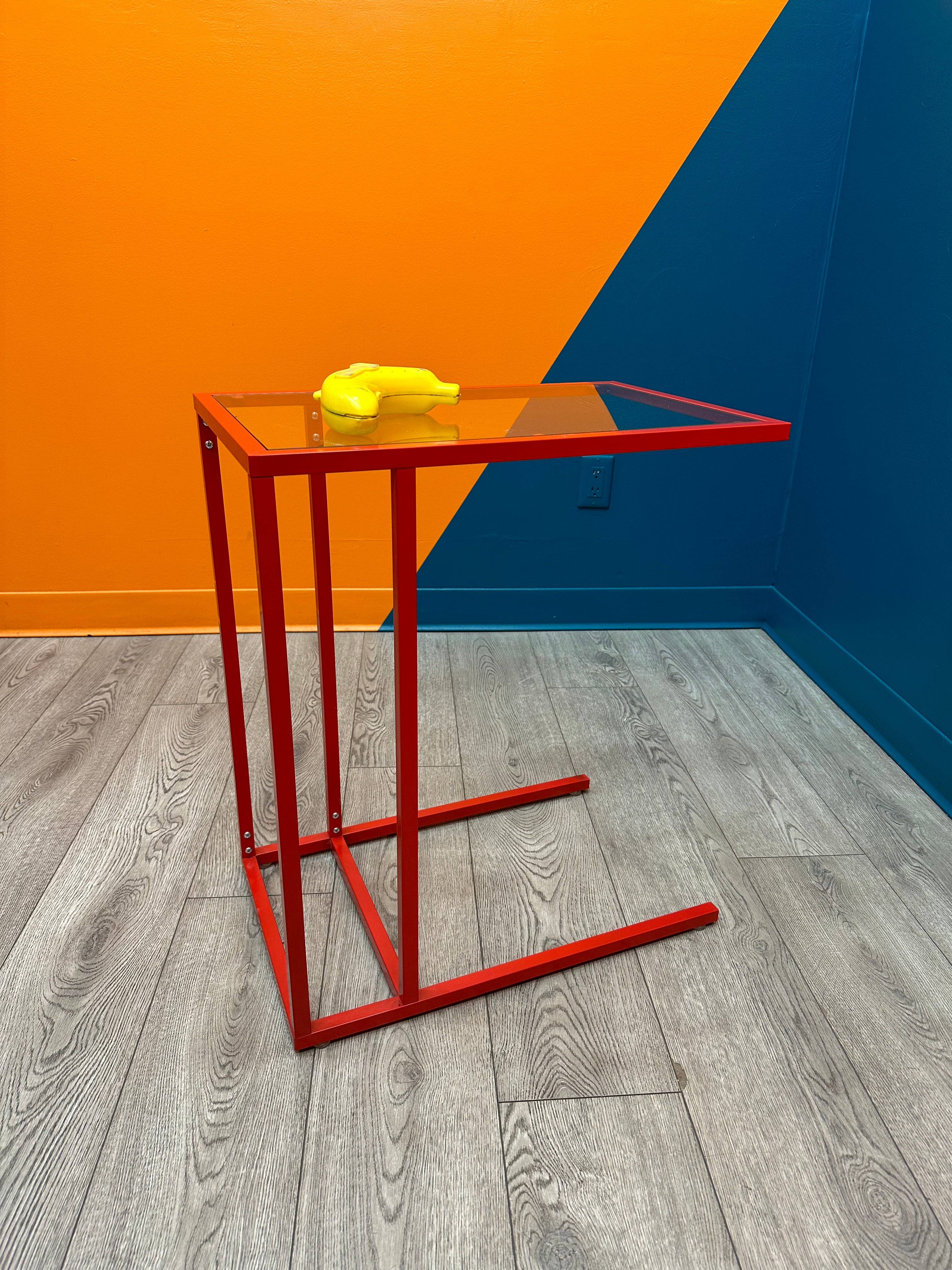 Red Glass Side Table