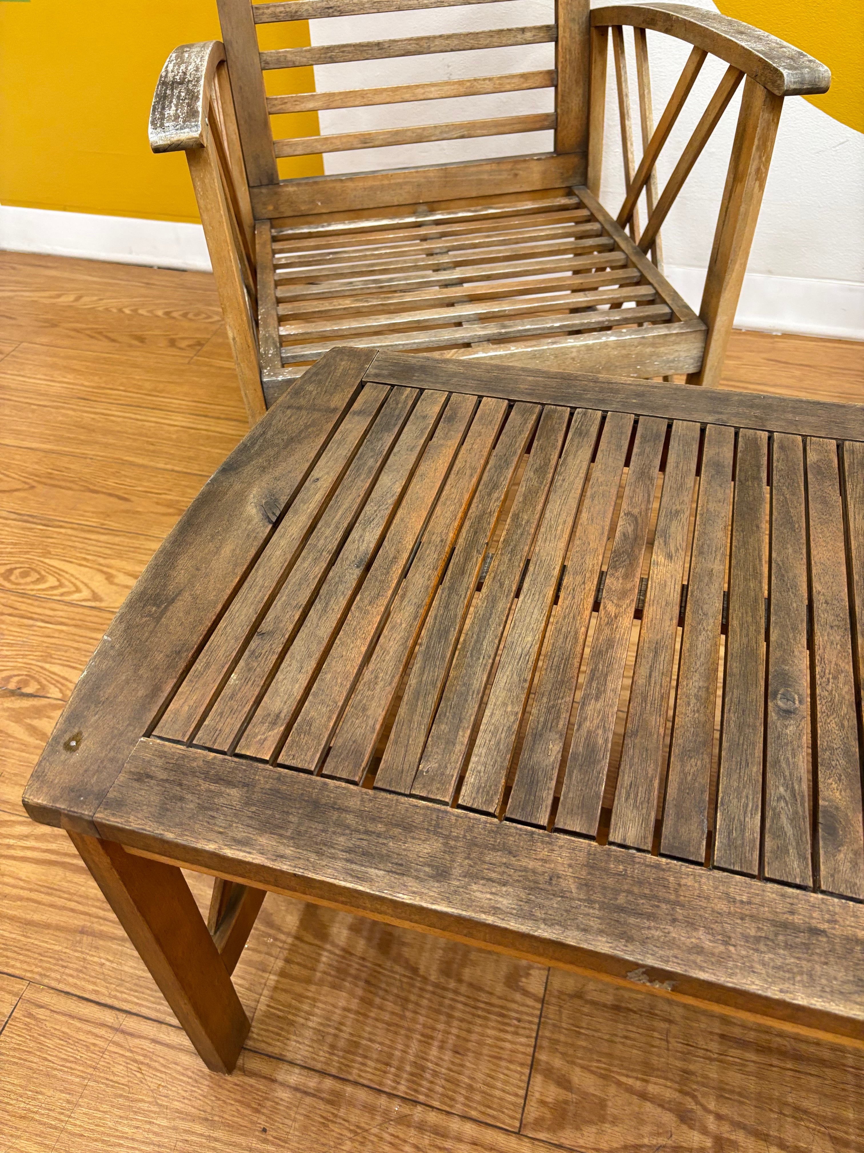 Safavieh Wood Patio Chairs & Coffee Table