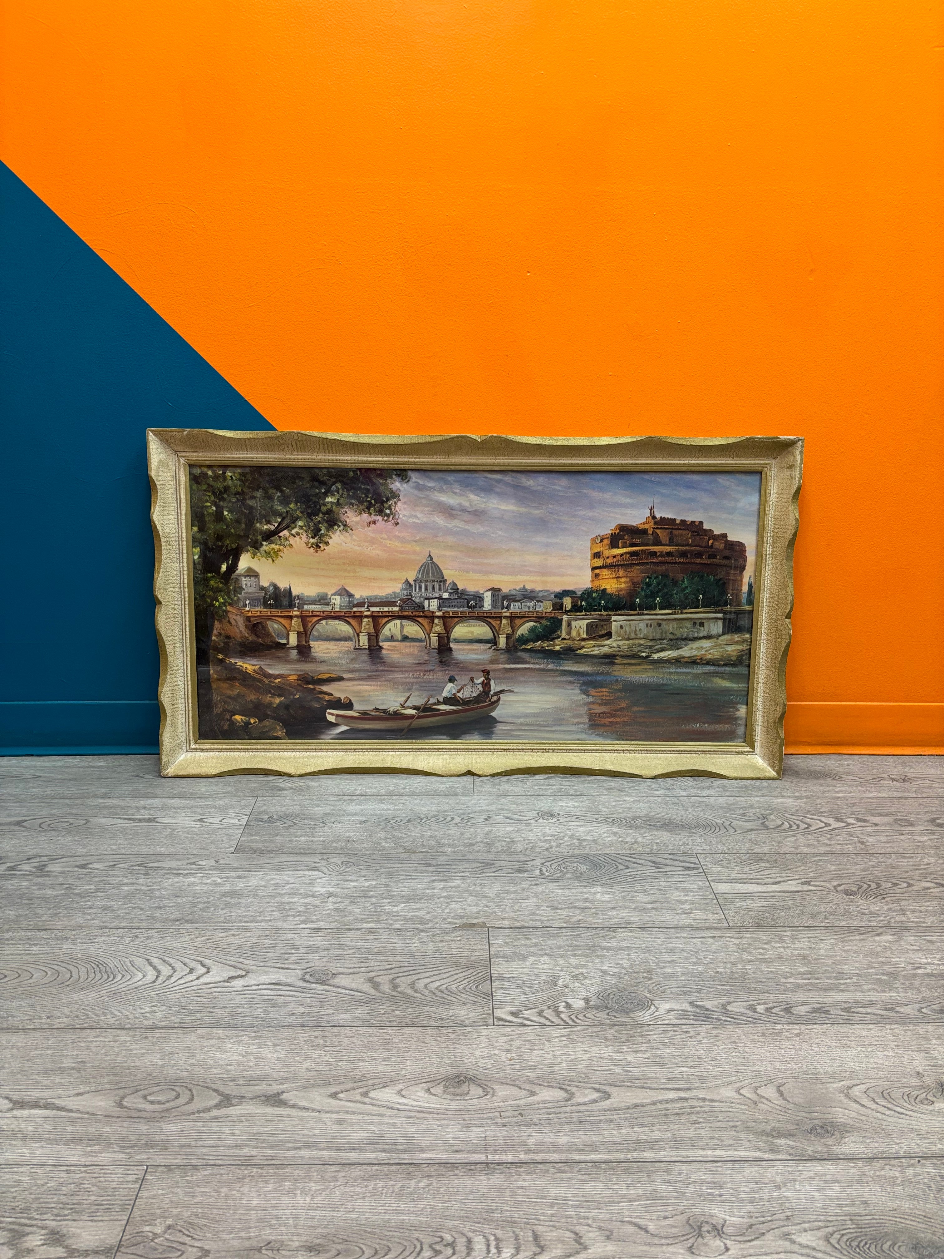 Ponte Sant'Angelo in Rome, Italy Framed Print