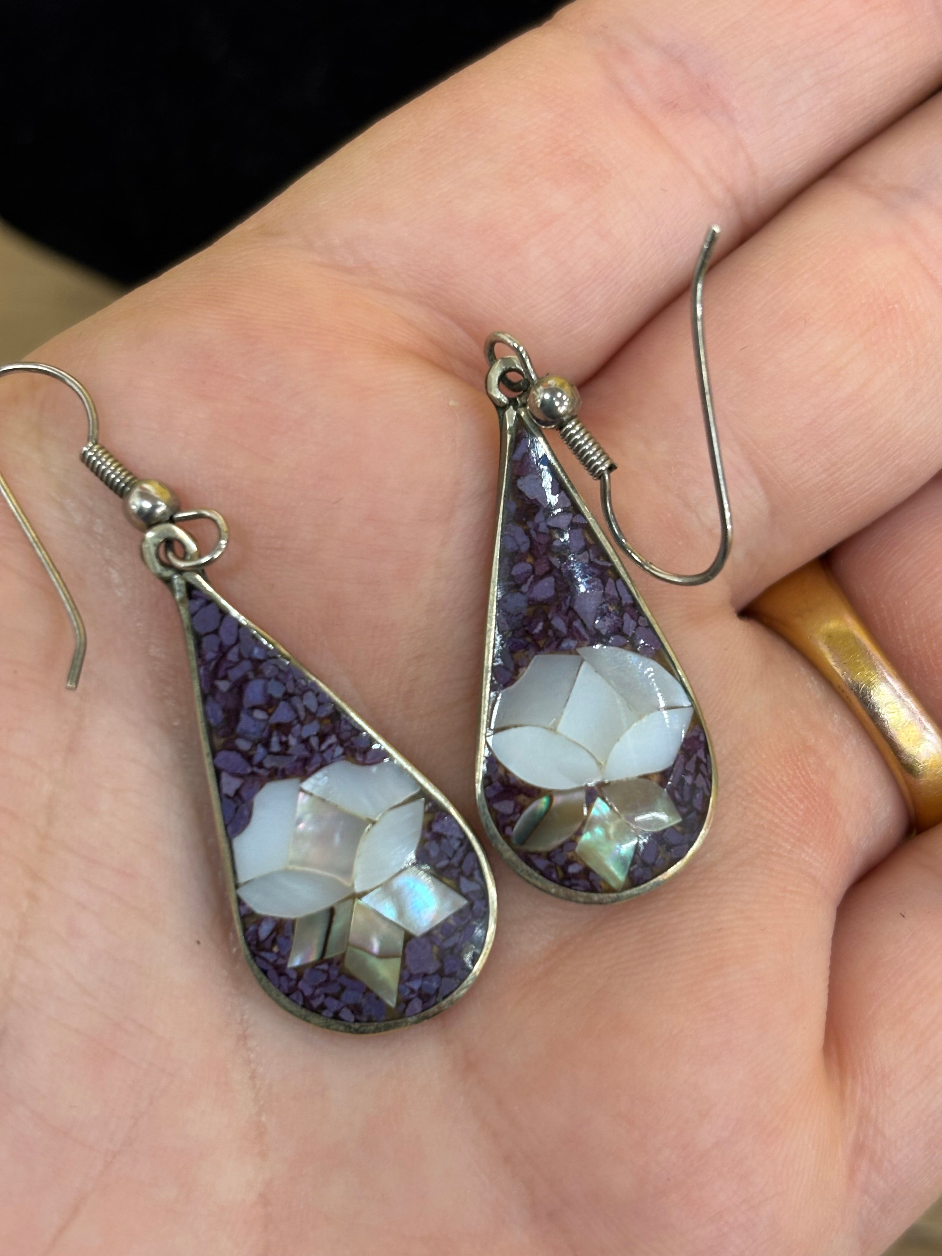 Mother of Pearl Inlay Earrings