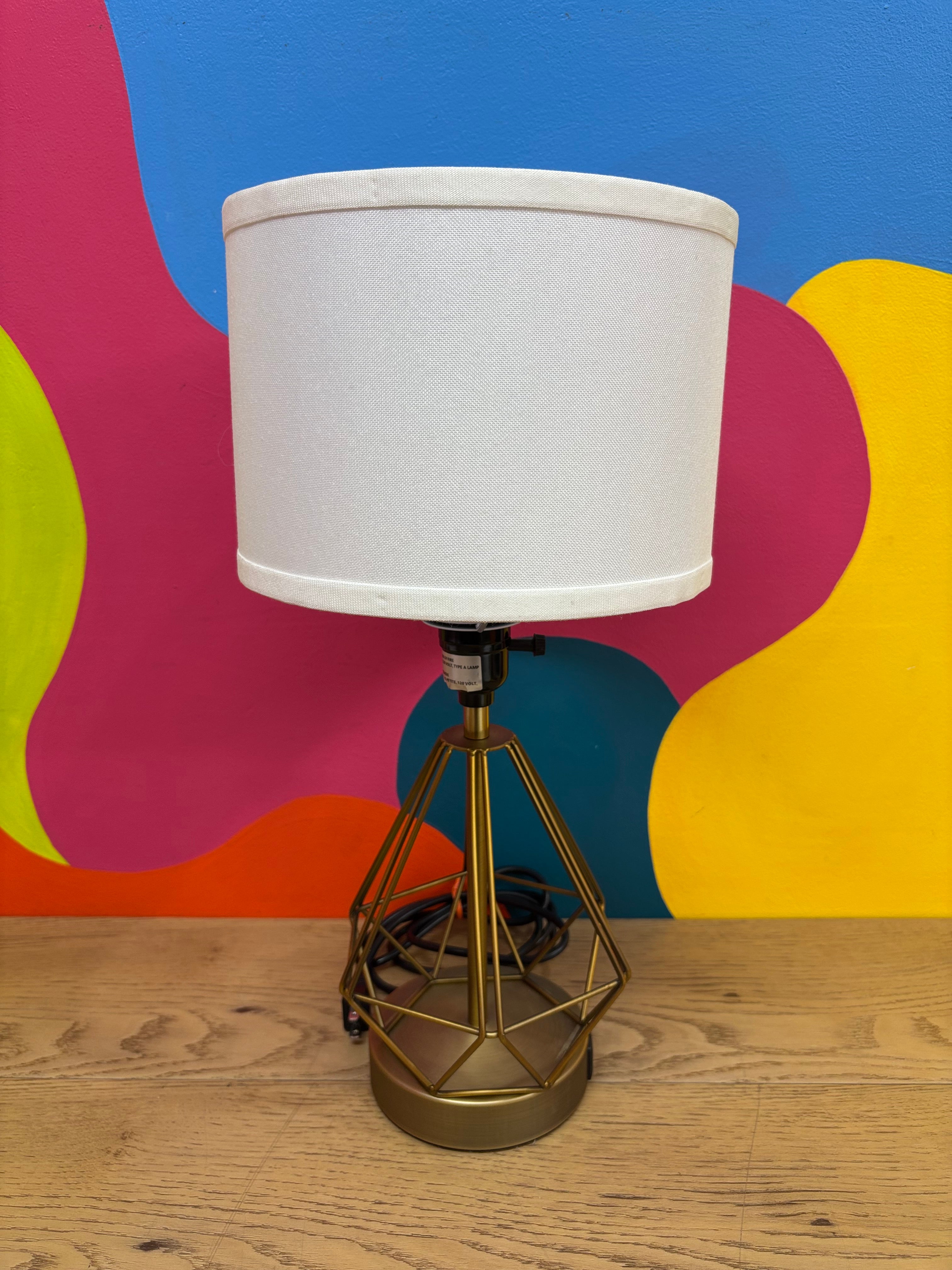 Gold Lamp with USB Ports (2 Available)