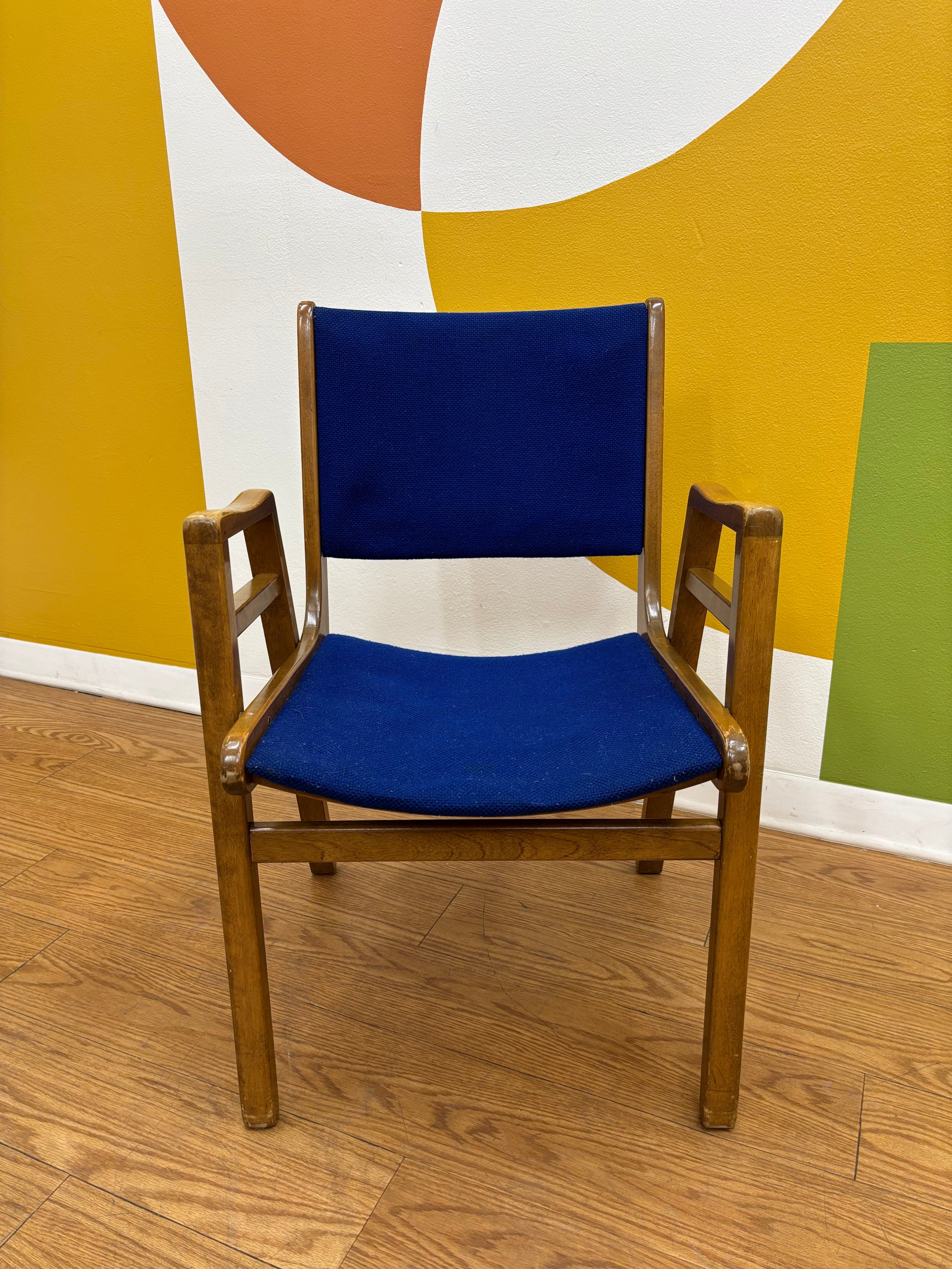 Cobalt Blue Wood Chair