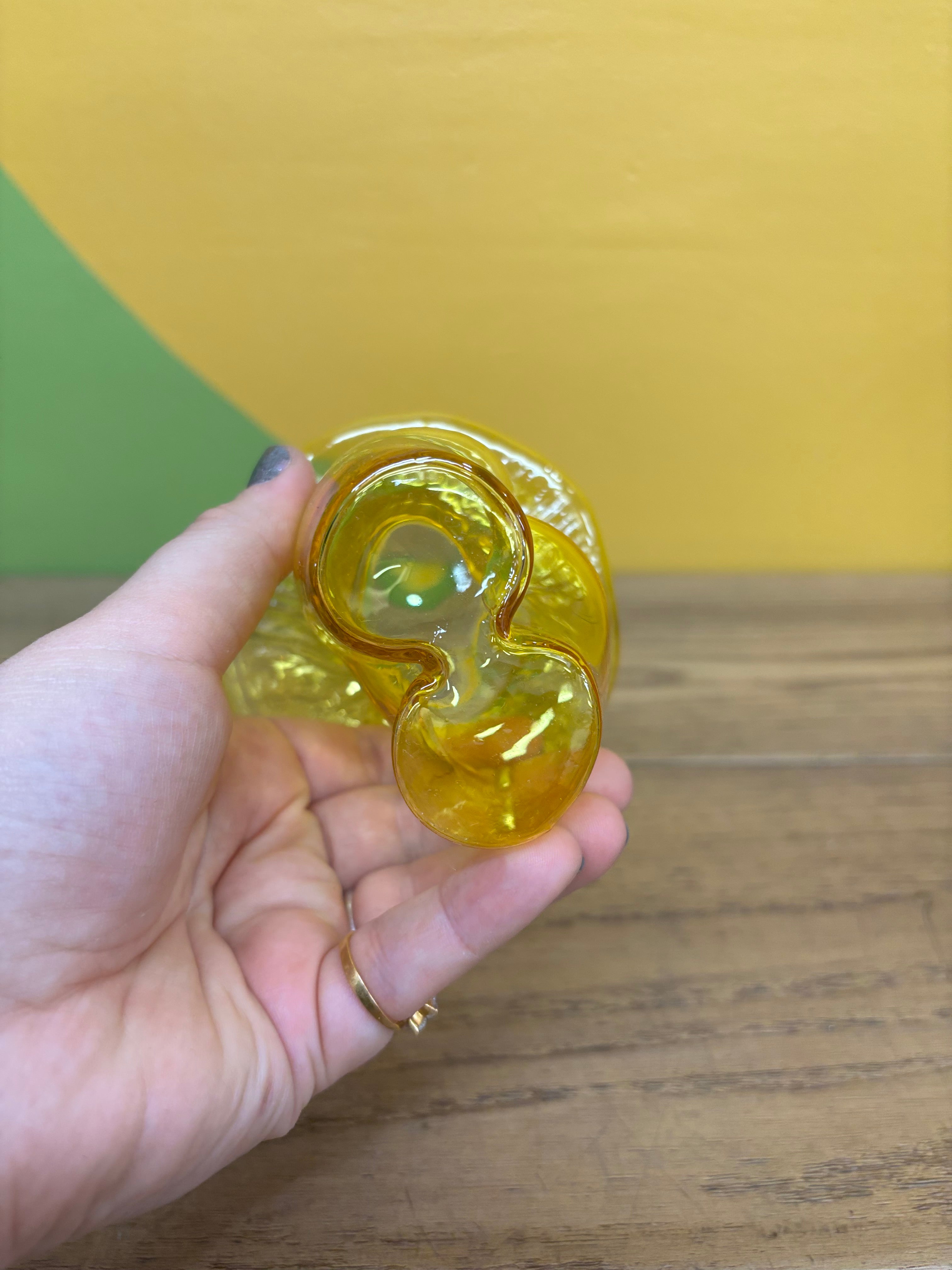 Yellow Glass Mushroom Vase