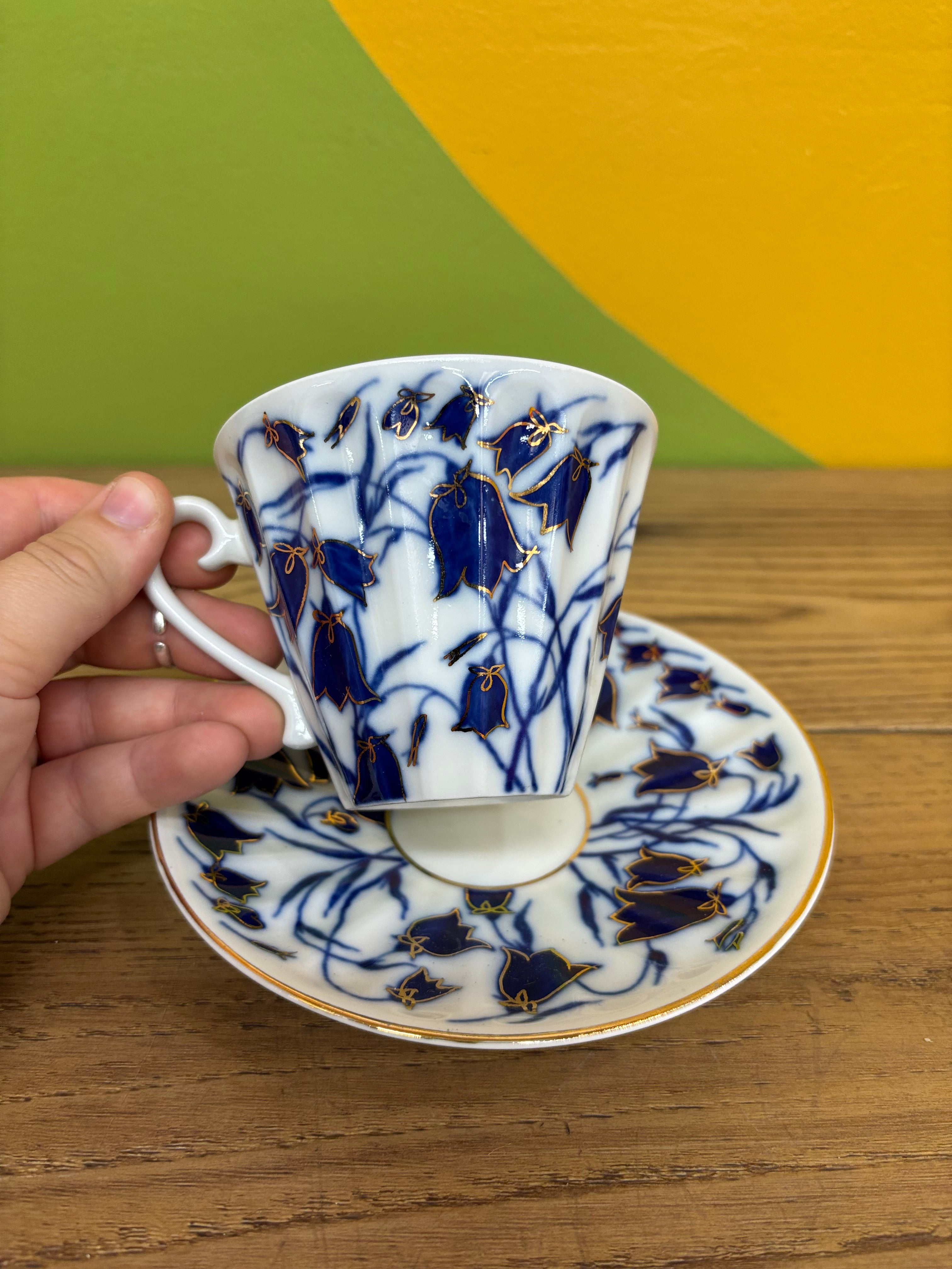Lomonosov Imperial Tea Cup - Radiant Blue Bells
