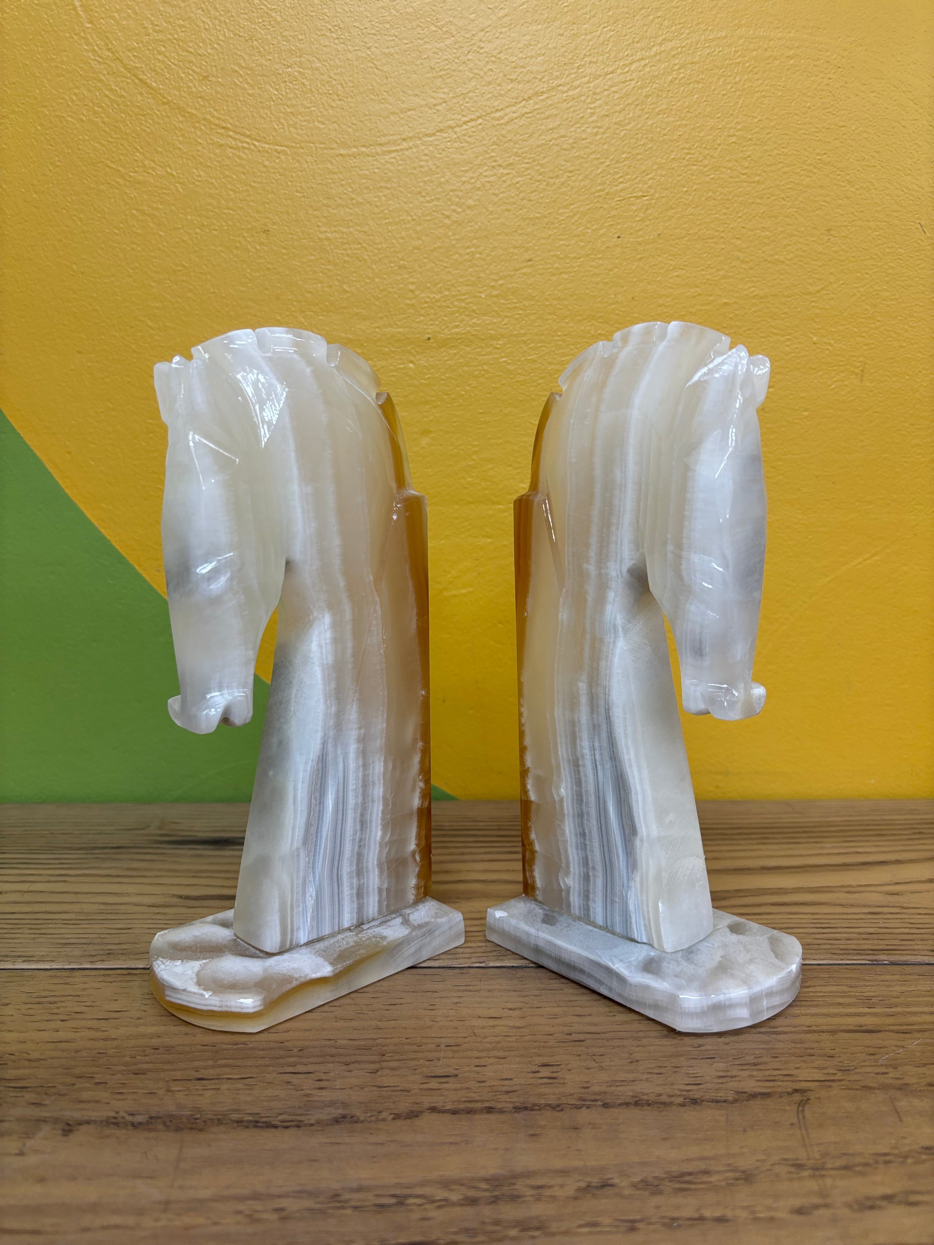 Onyx Horse Head Bookends
