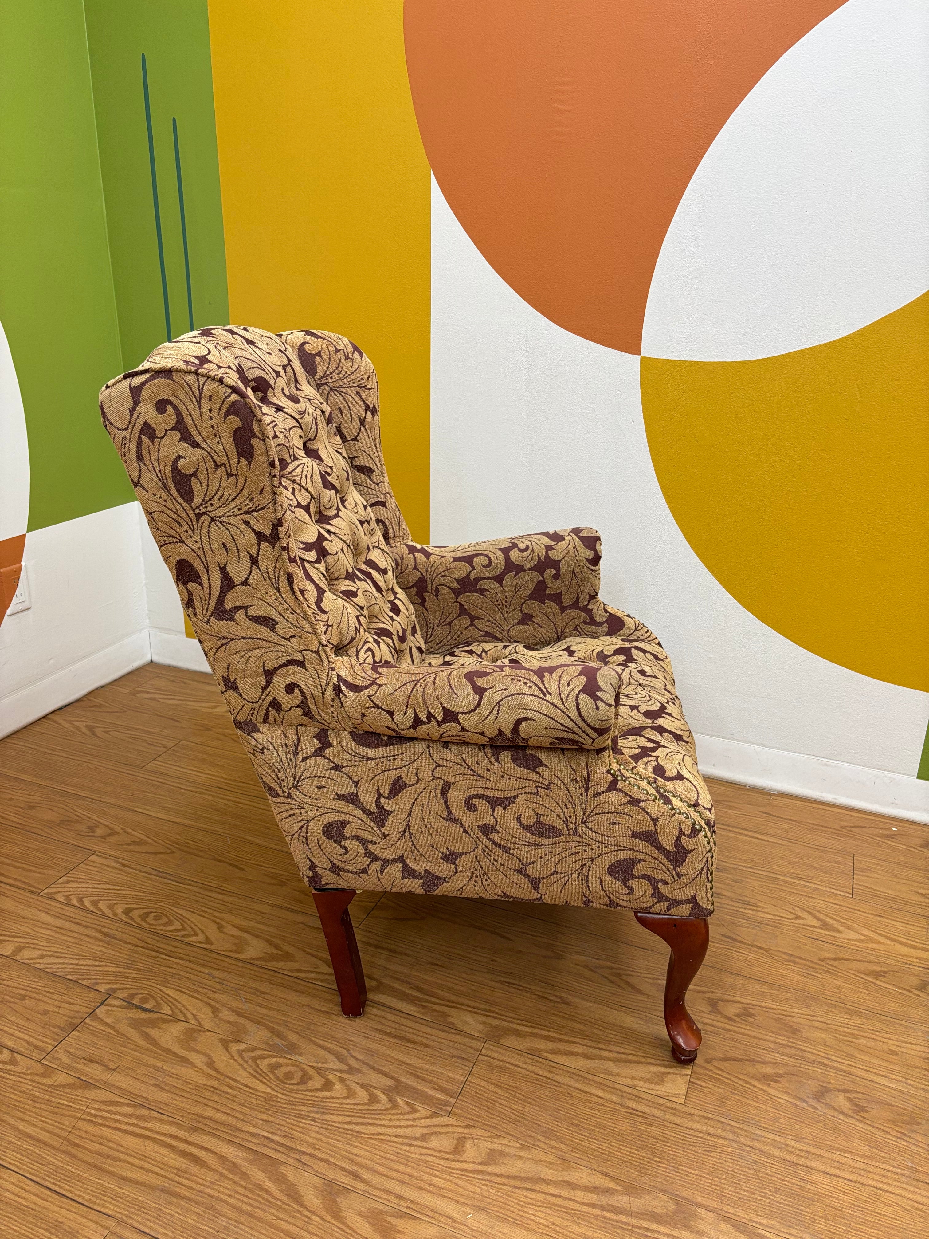 Patterned Armchair & Ottoman
