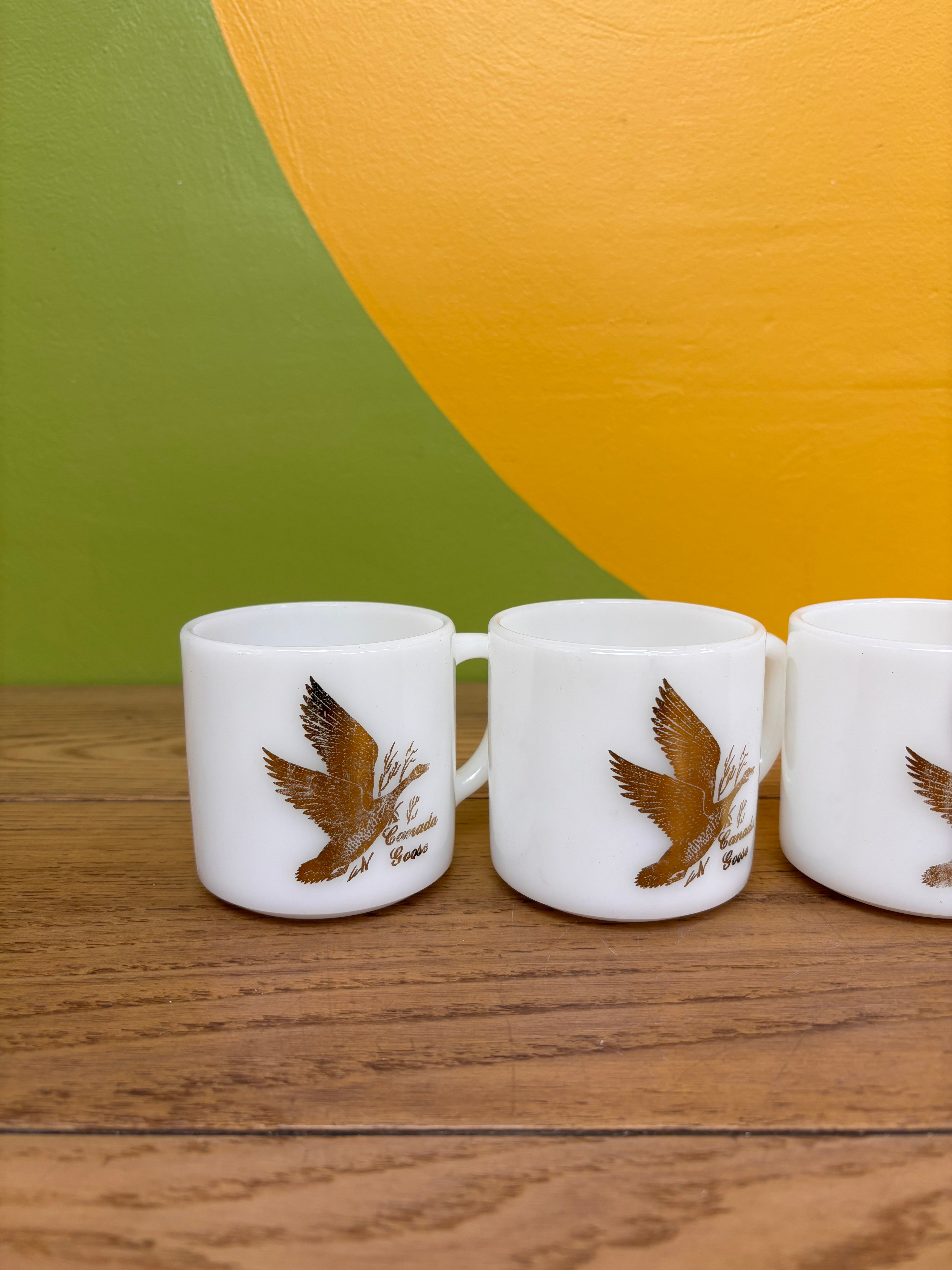 Federal Glass Canada Goose Mugs (4)