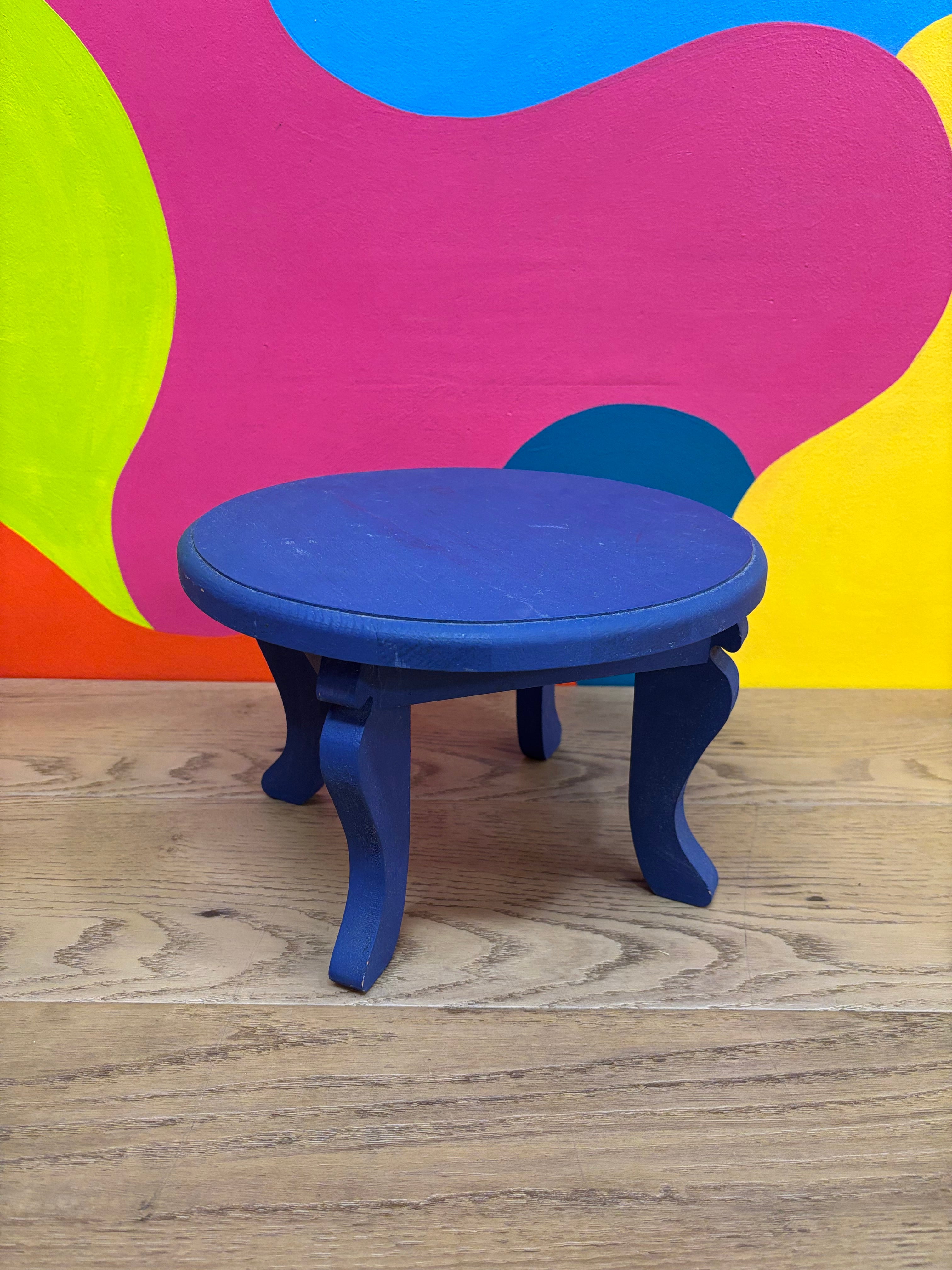 Small Navy Blue Wooden Table