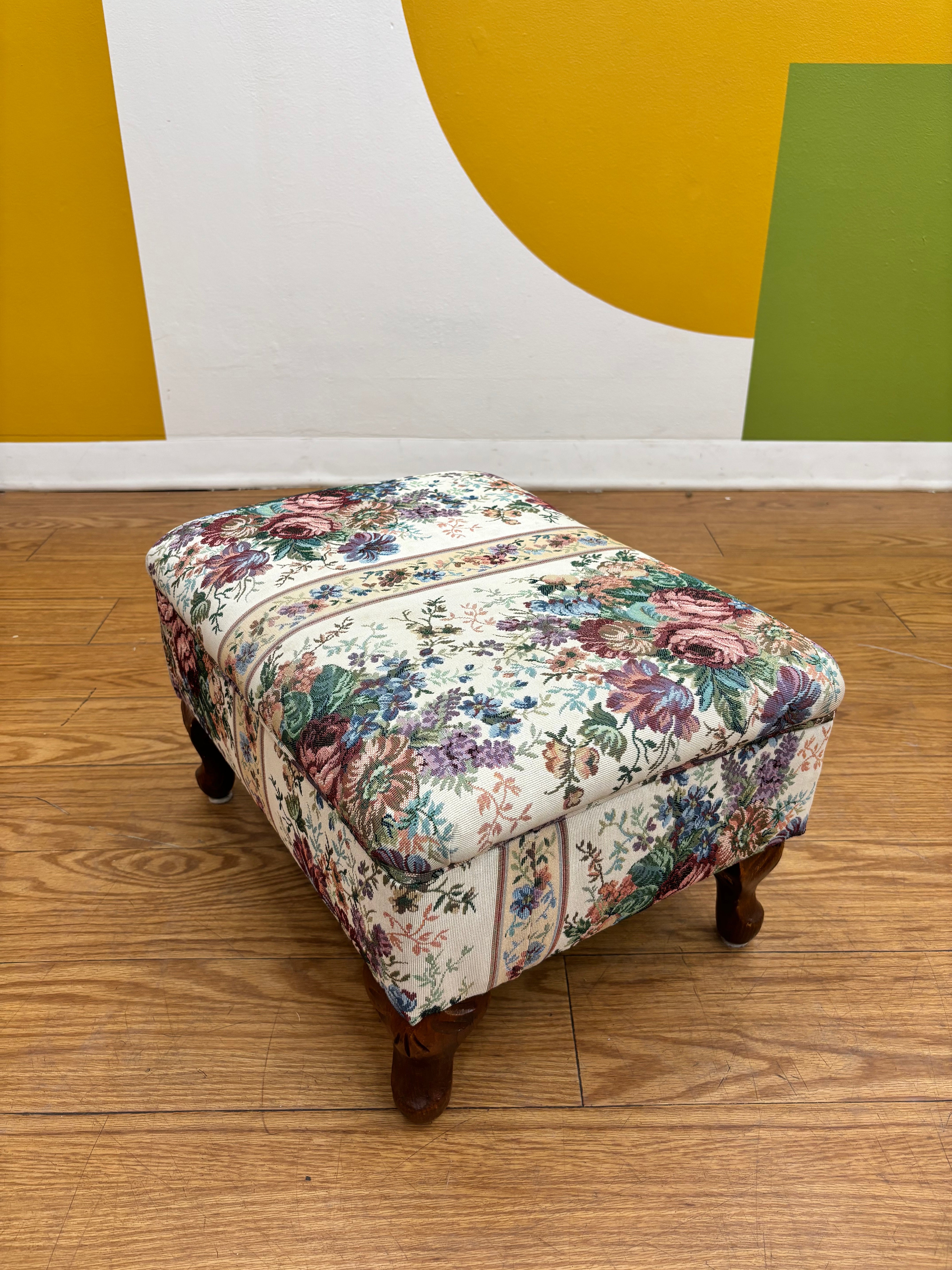 Floral Tapestry Stool