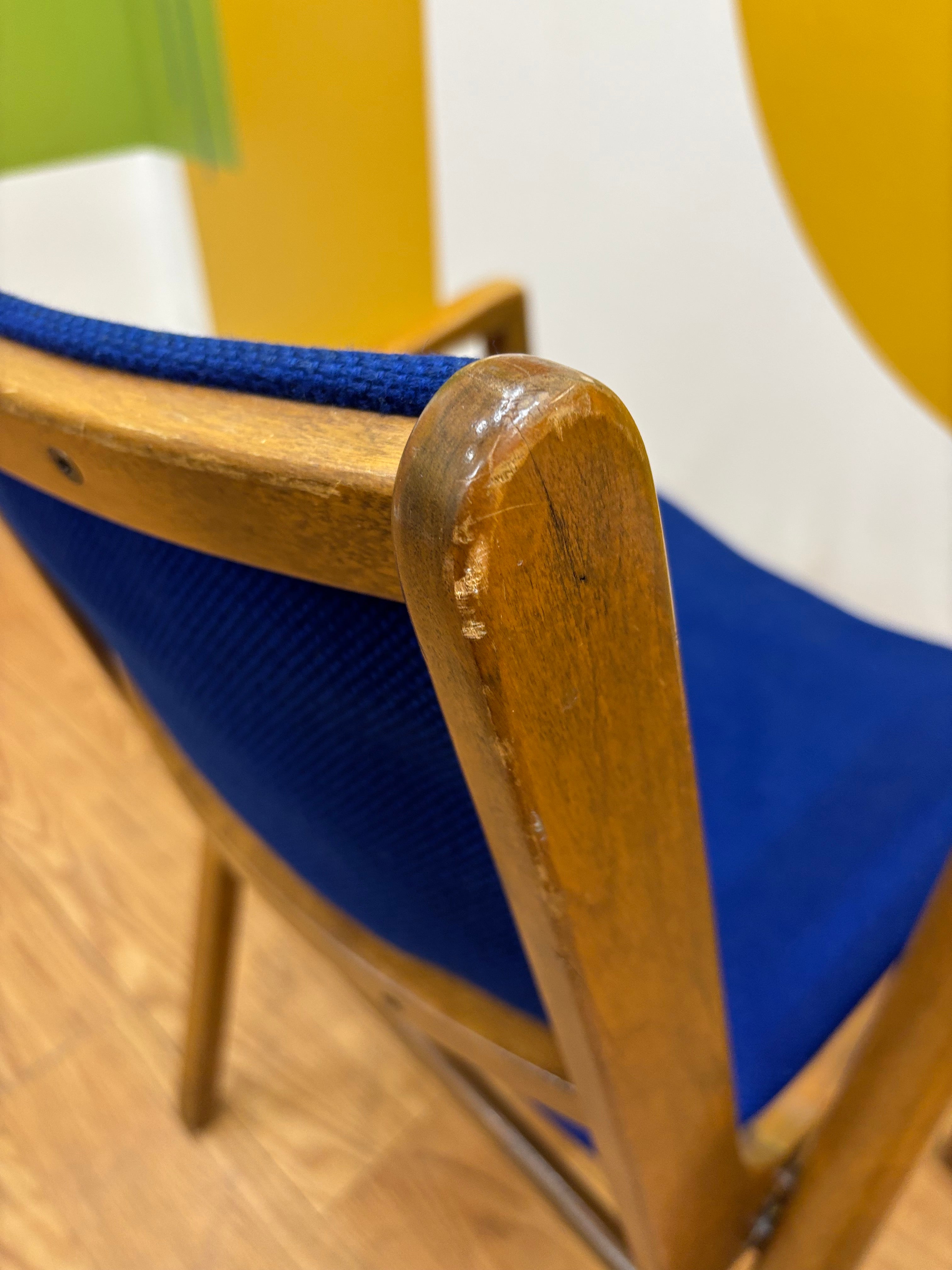 Cobalt Blue Wood Chair