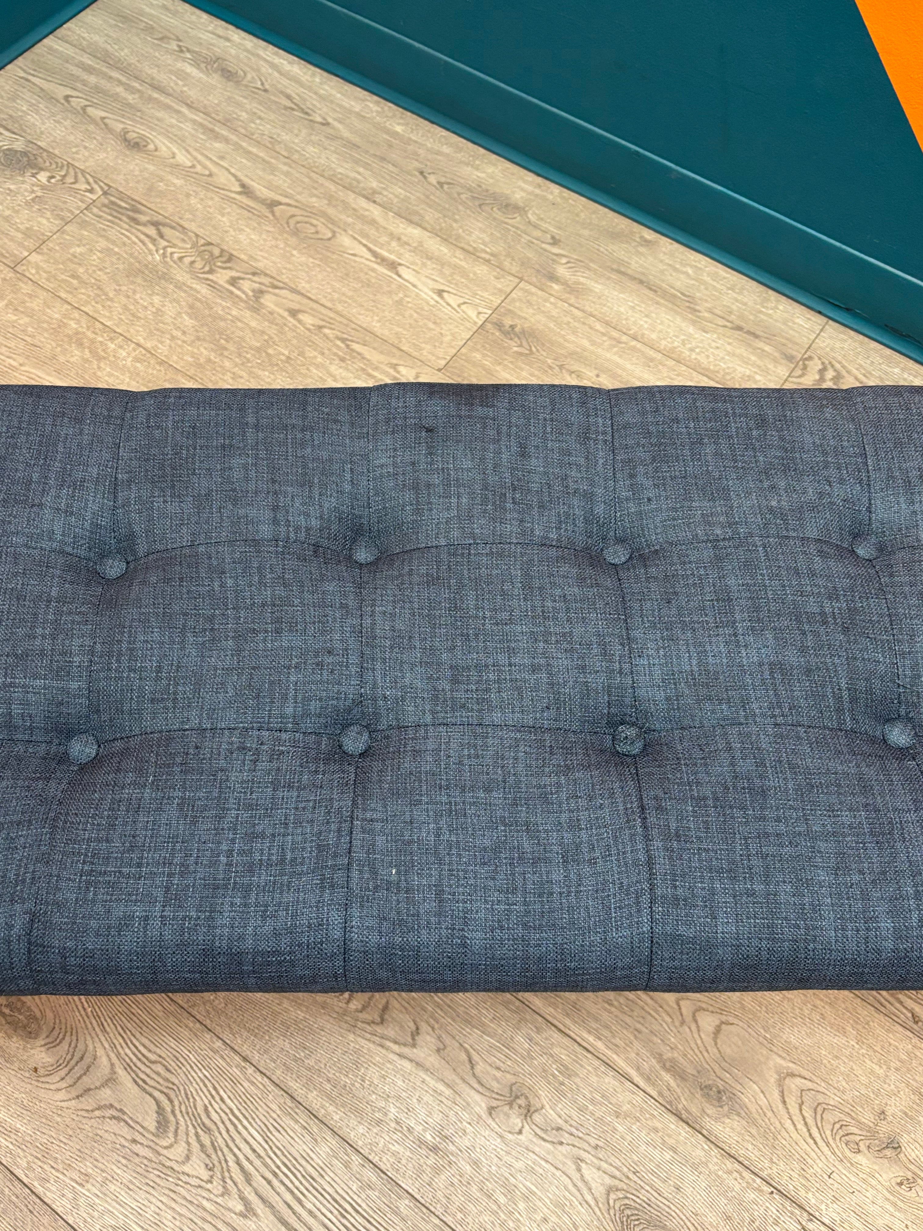 Blue Fabric Bench