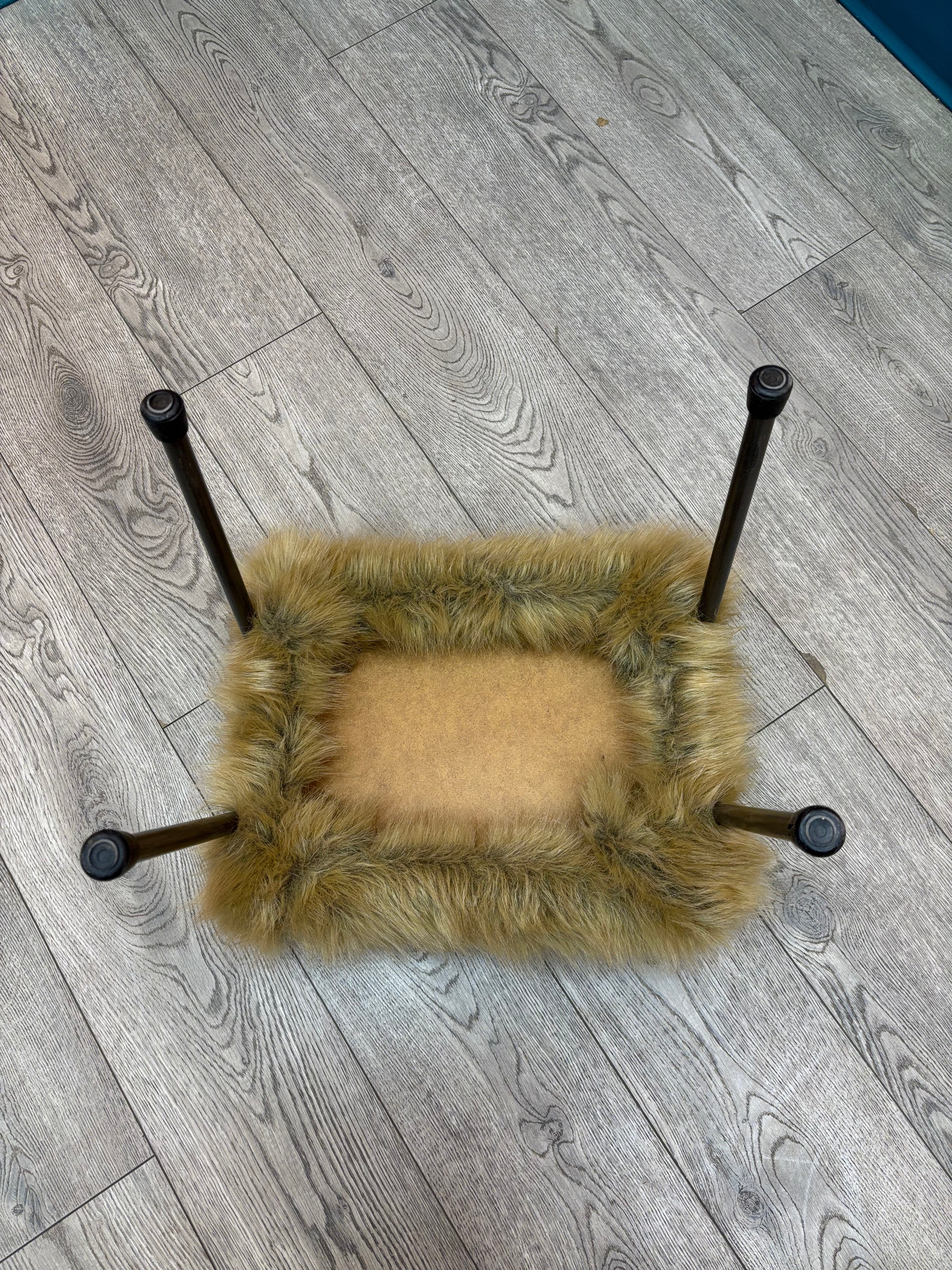 Furry Square Stool