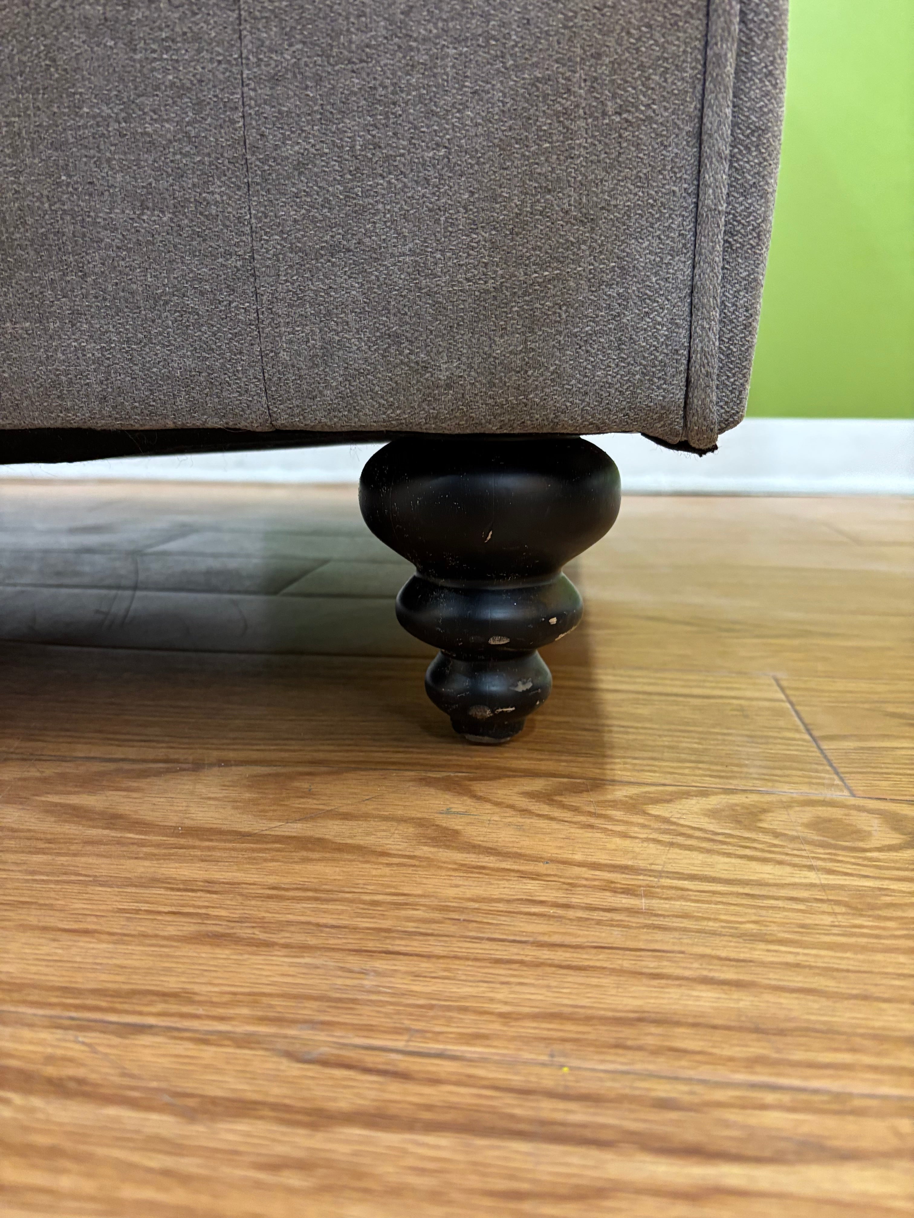Grey Fabric Loveseat