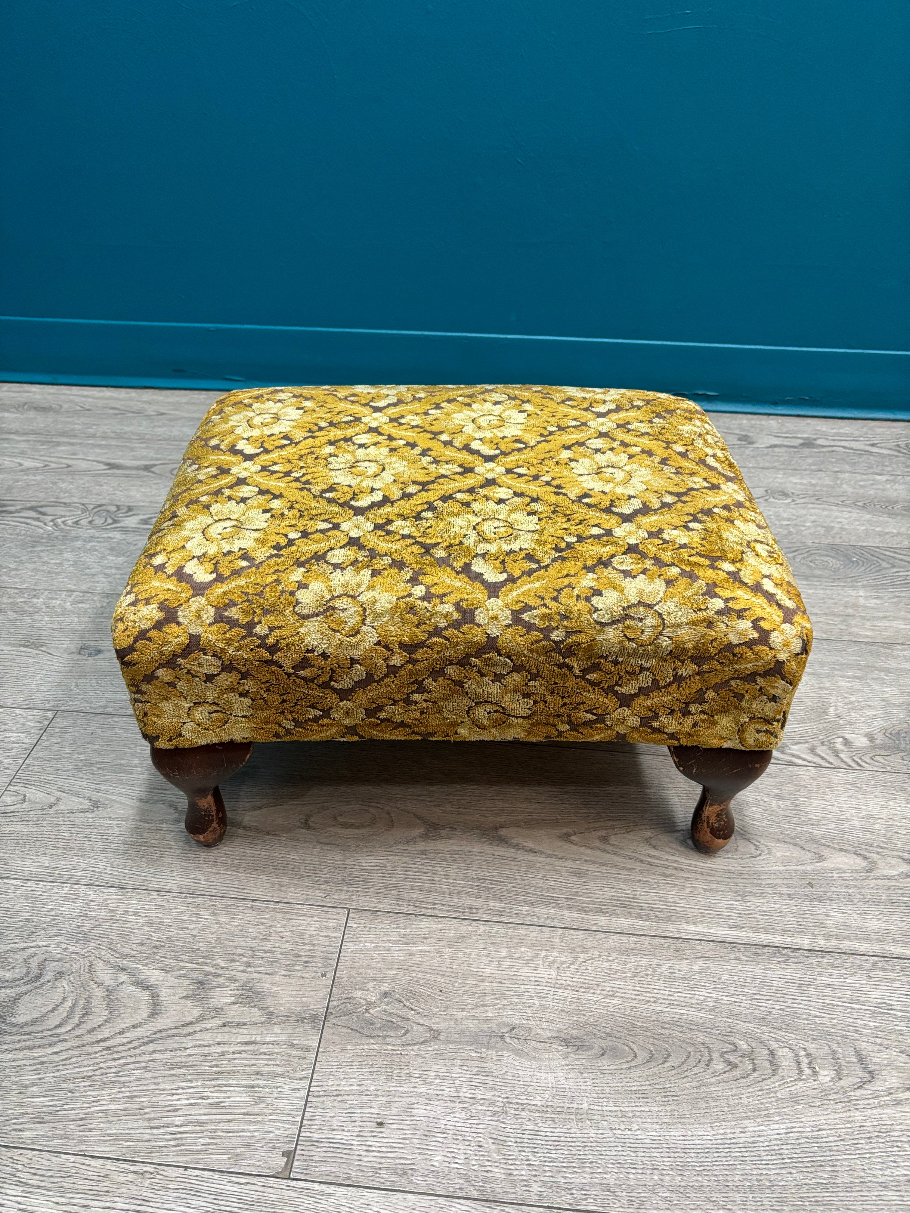 Small Yellow Floral Stool