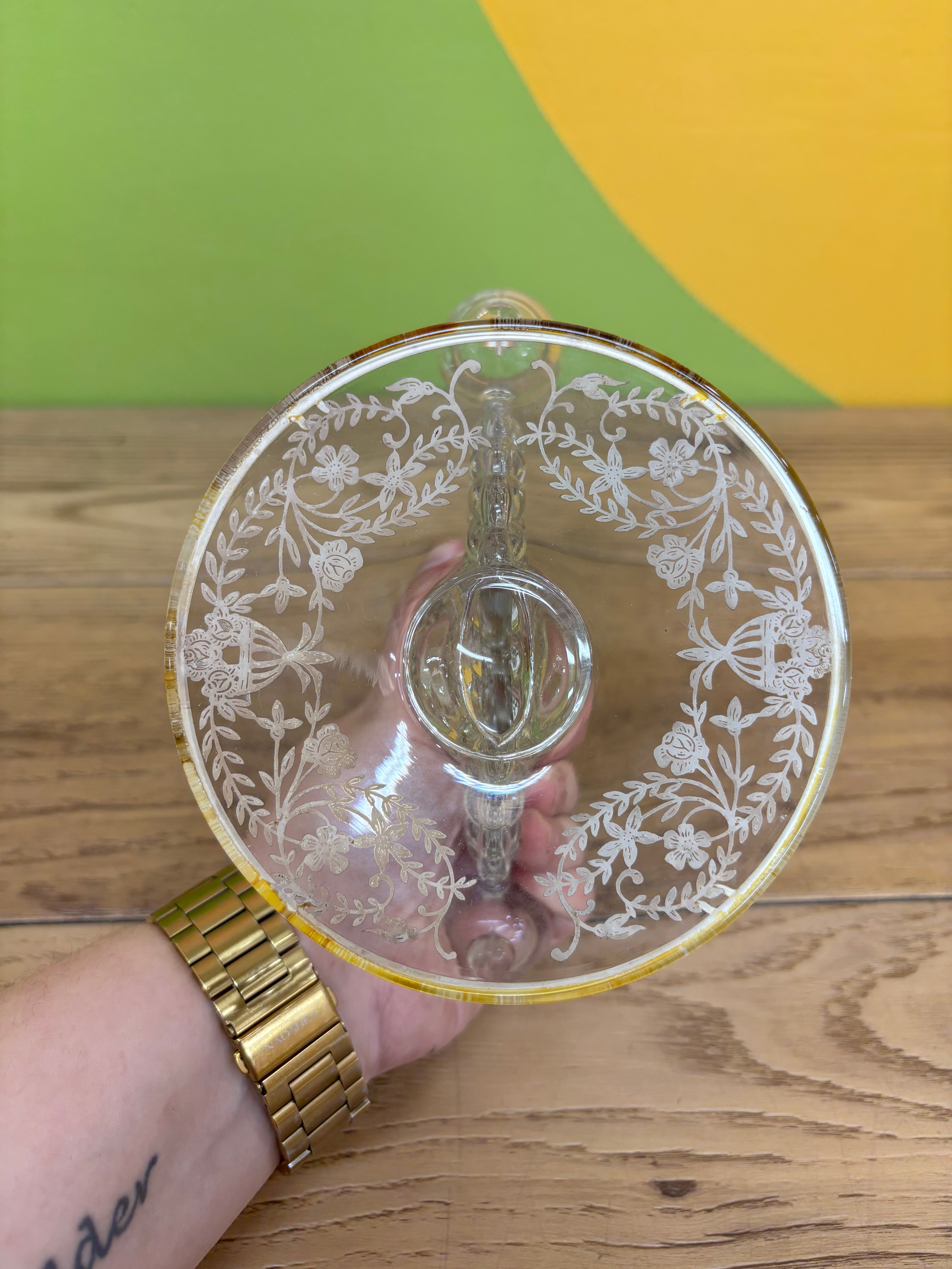 Glass Candlestick Holder