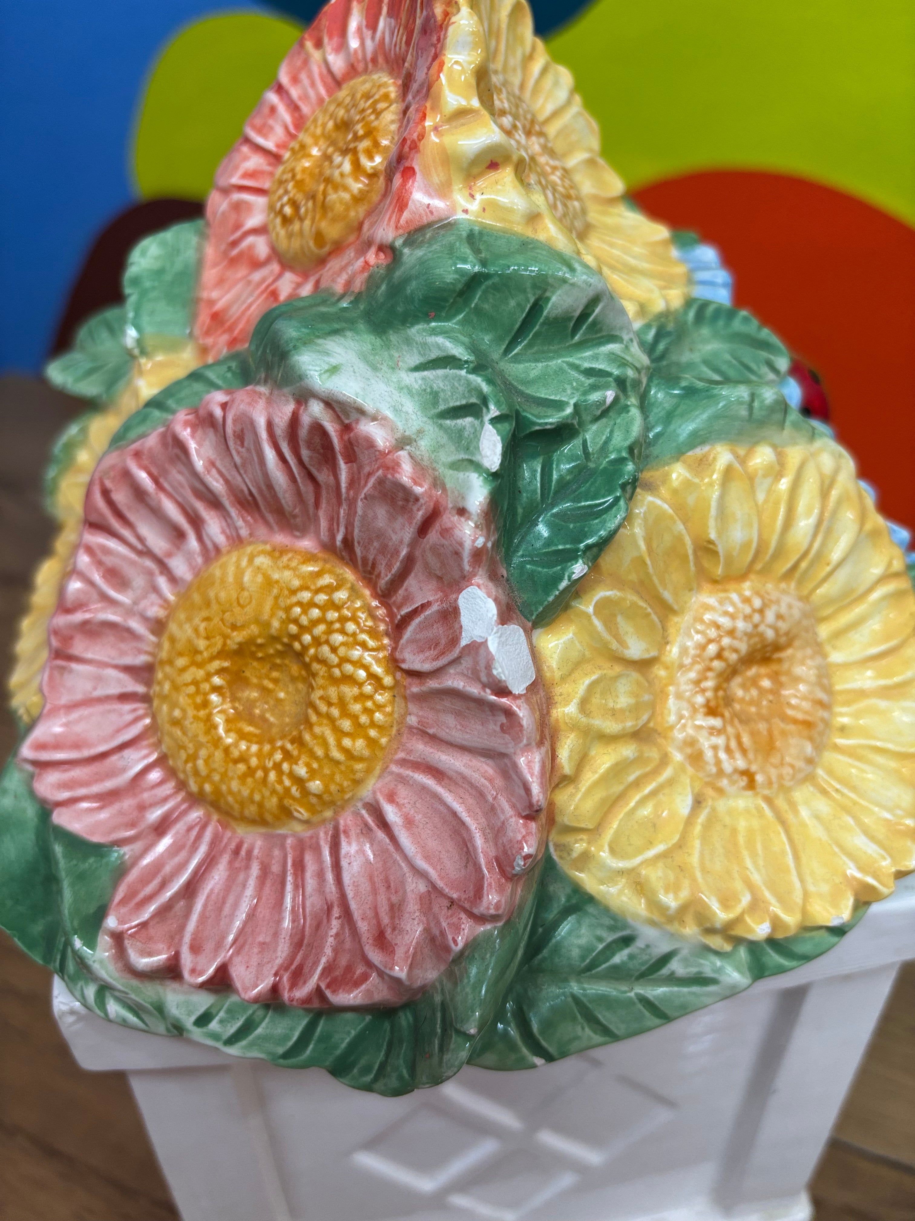 Ceramic Floral Canister