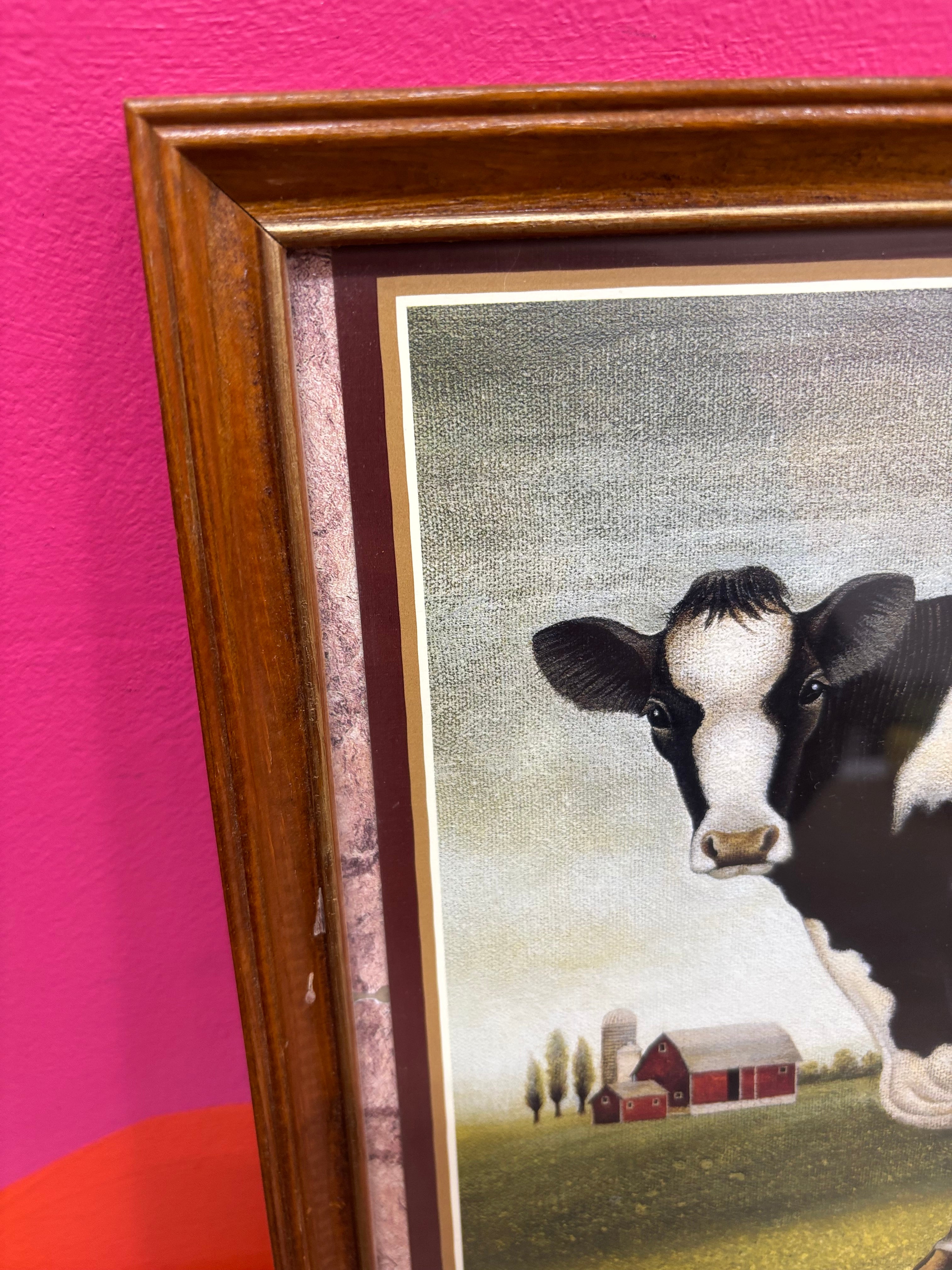 Framed Lowell Herrero Cow Print