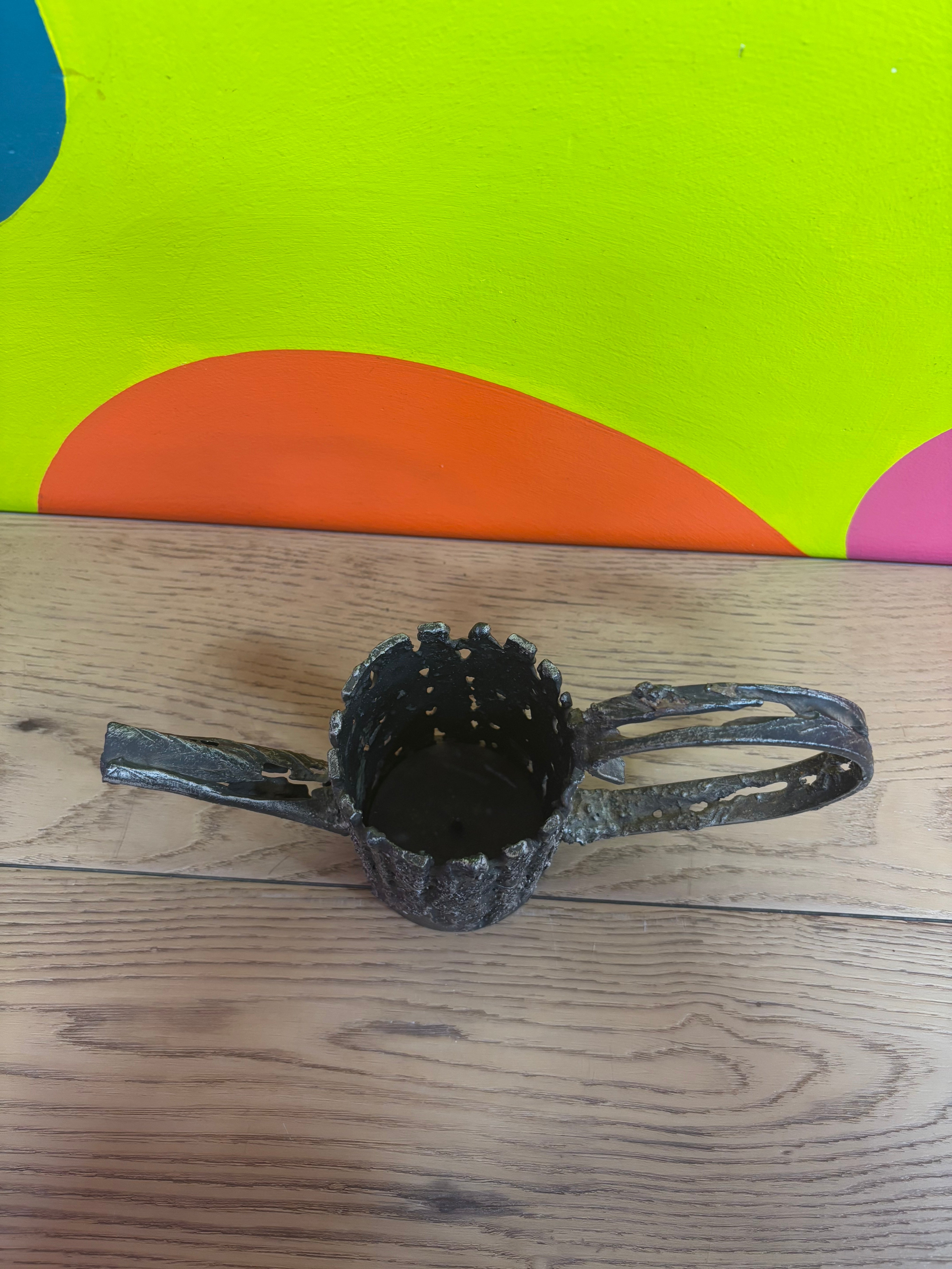 Metal Watering Can Tree Trunk Candle Holder