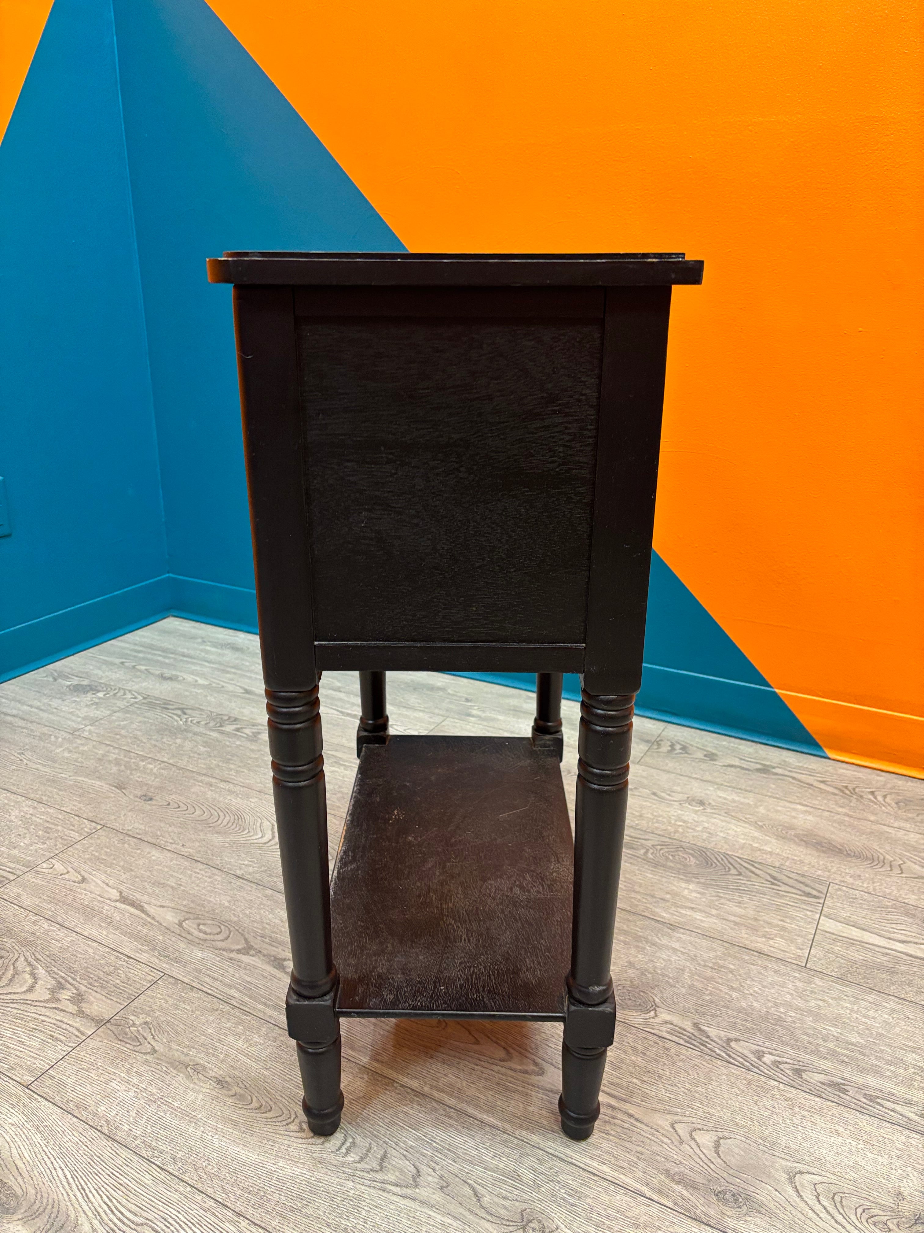 Black Three Drawer End Table