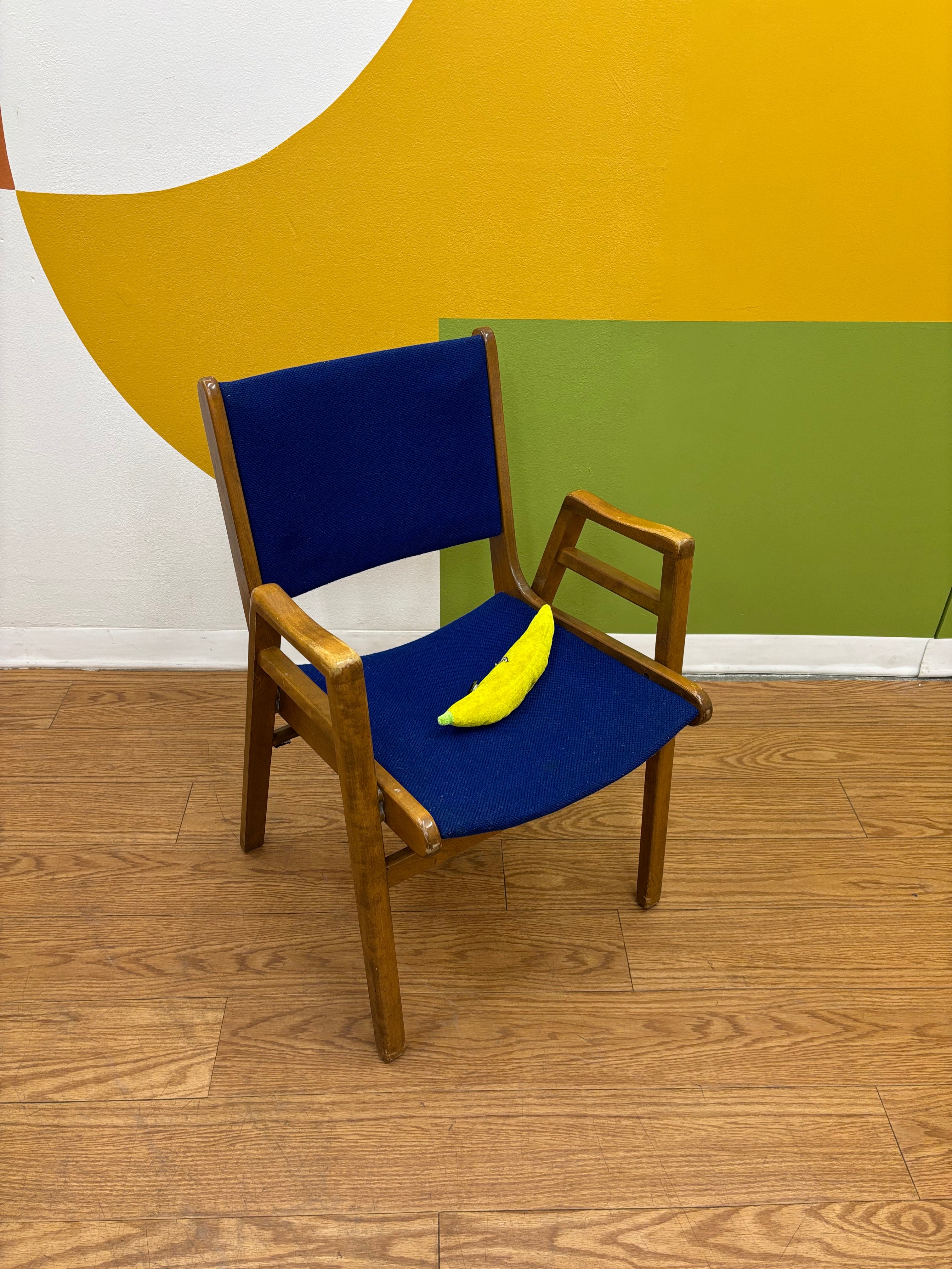 Cobalt Blue Wood Chair