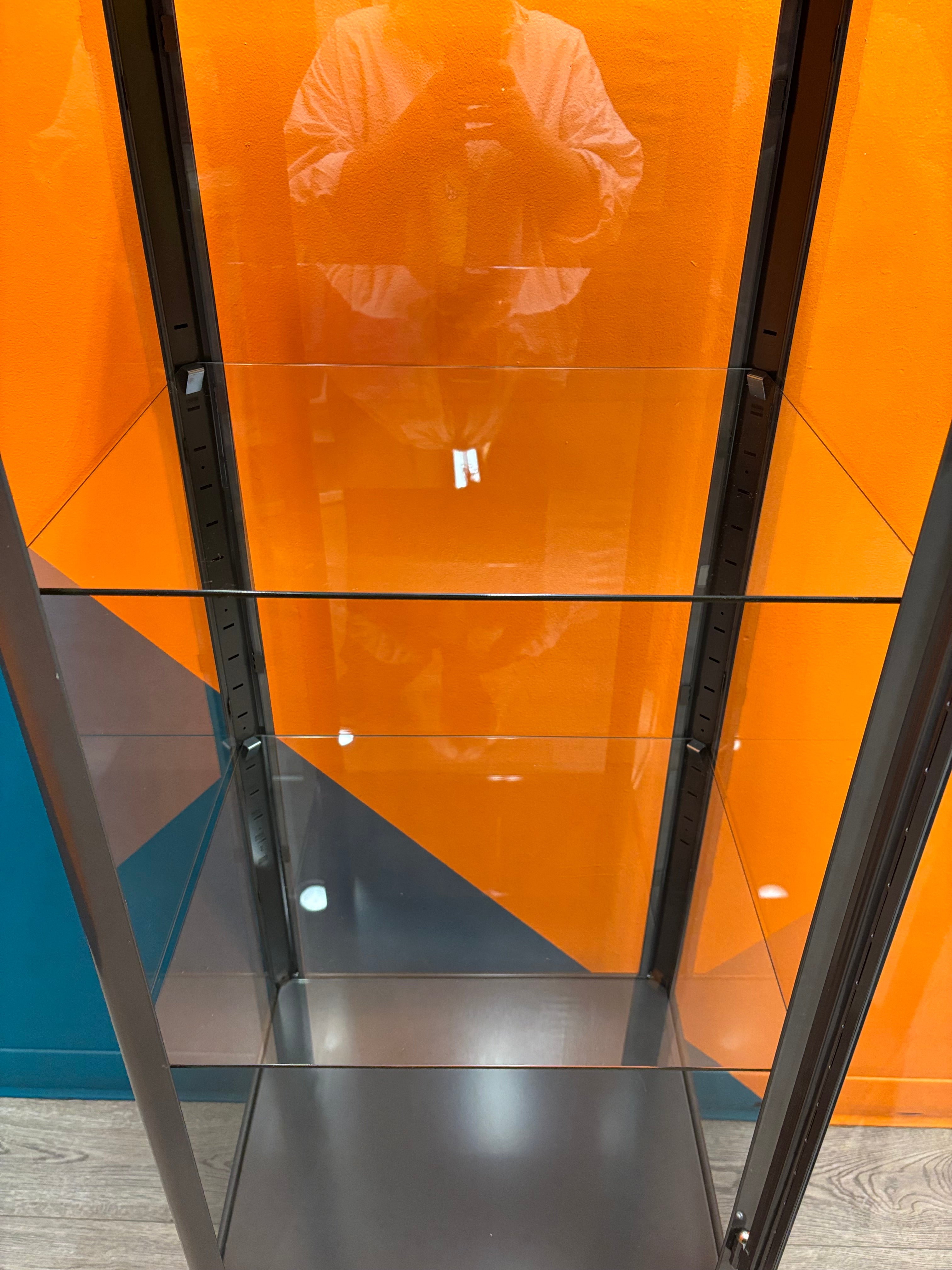 Charcoal Glass Door Cabinet with Key (FABRIKOR) - IKEA