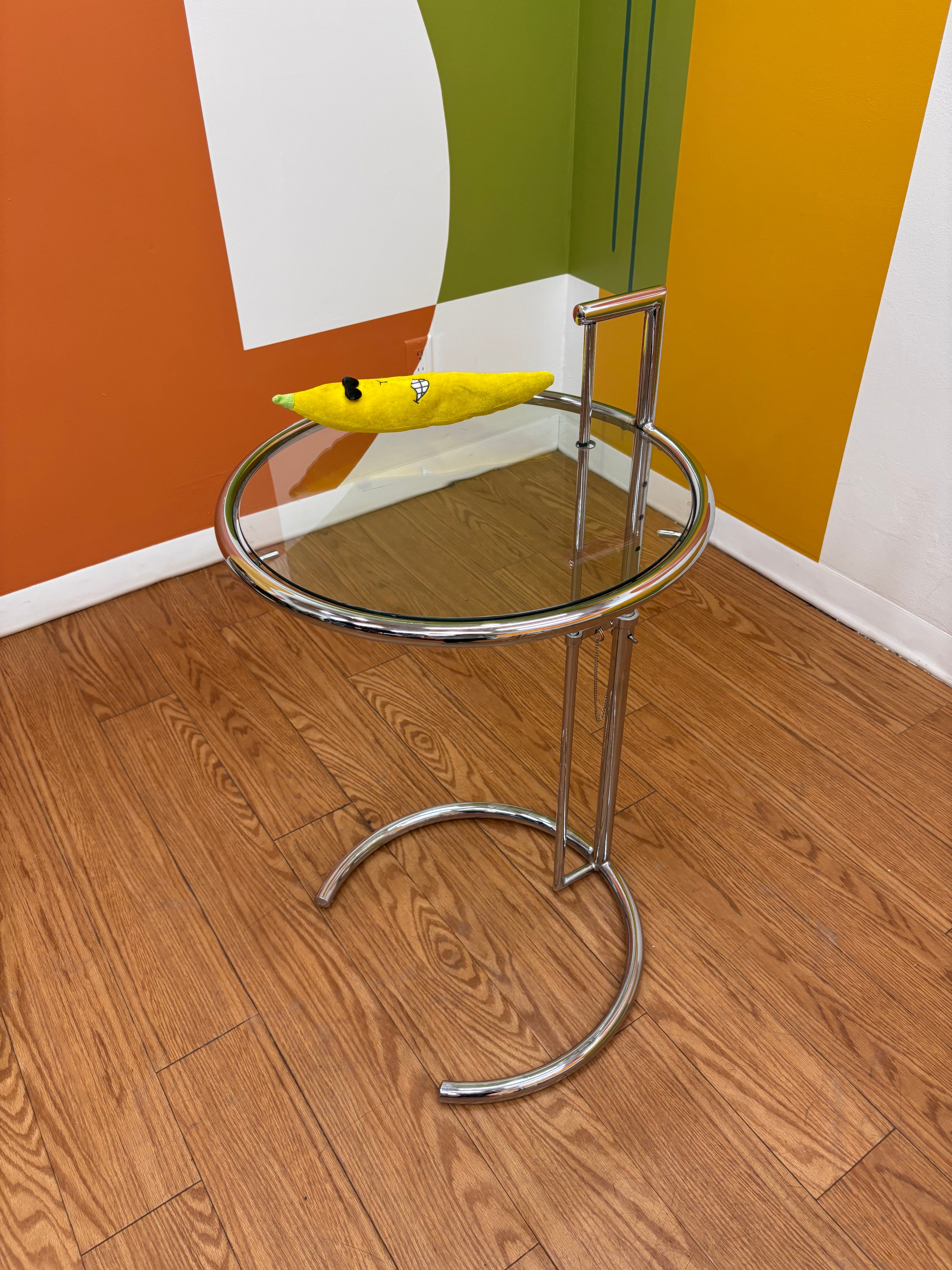 Adjustable Chrome Side Tables (2)