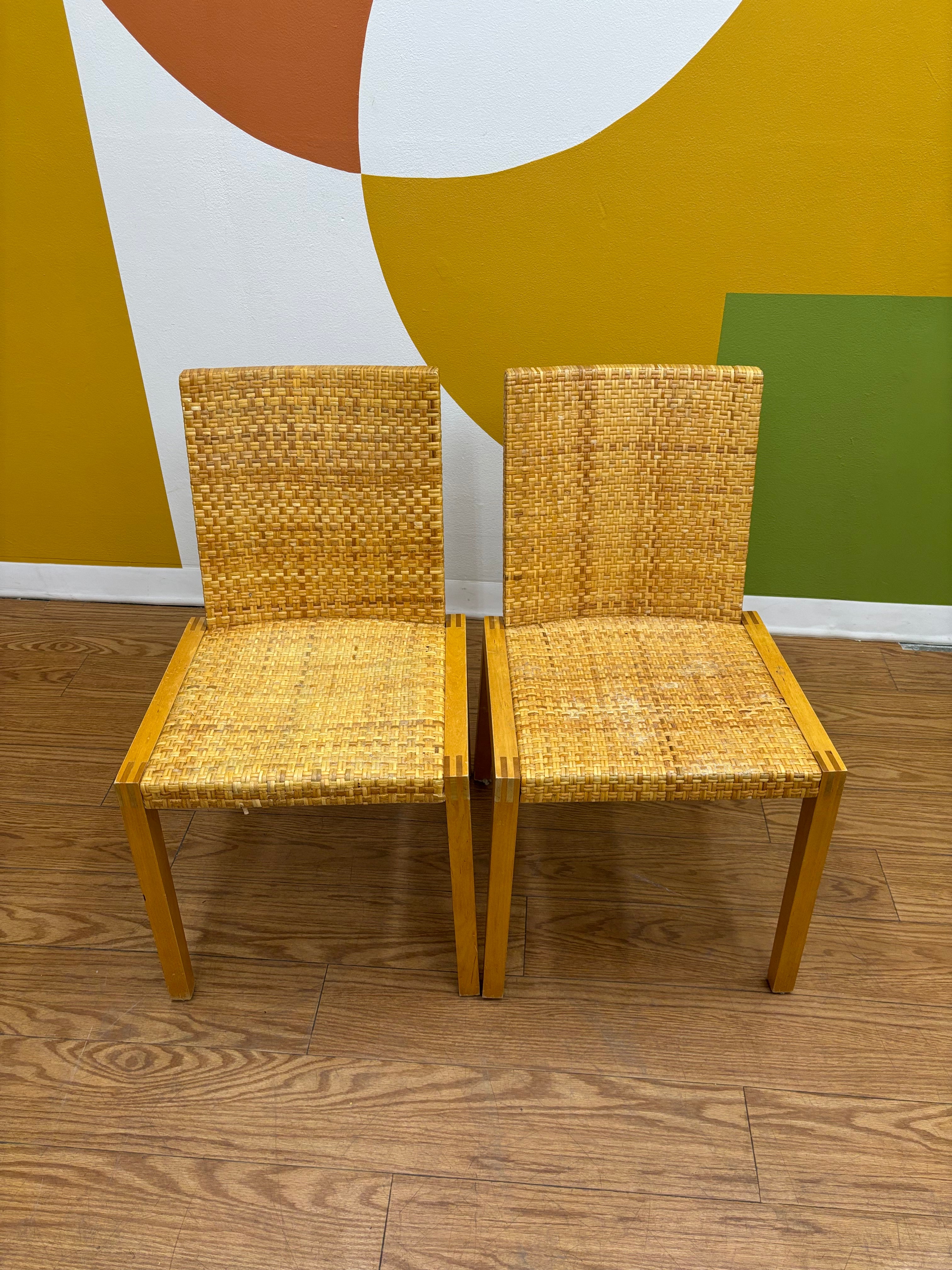 Set of 2 Wicker Dining Chairs