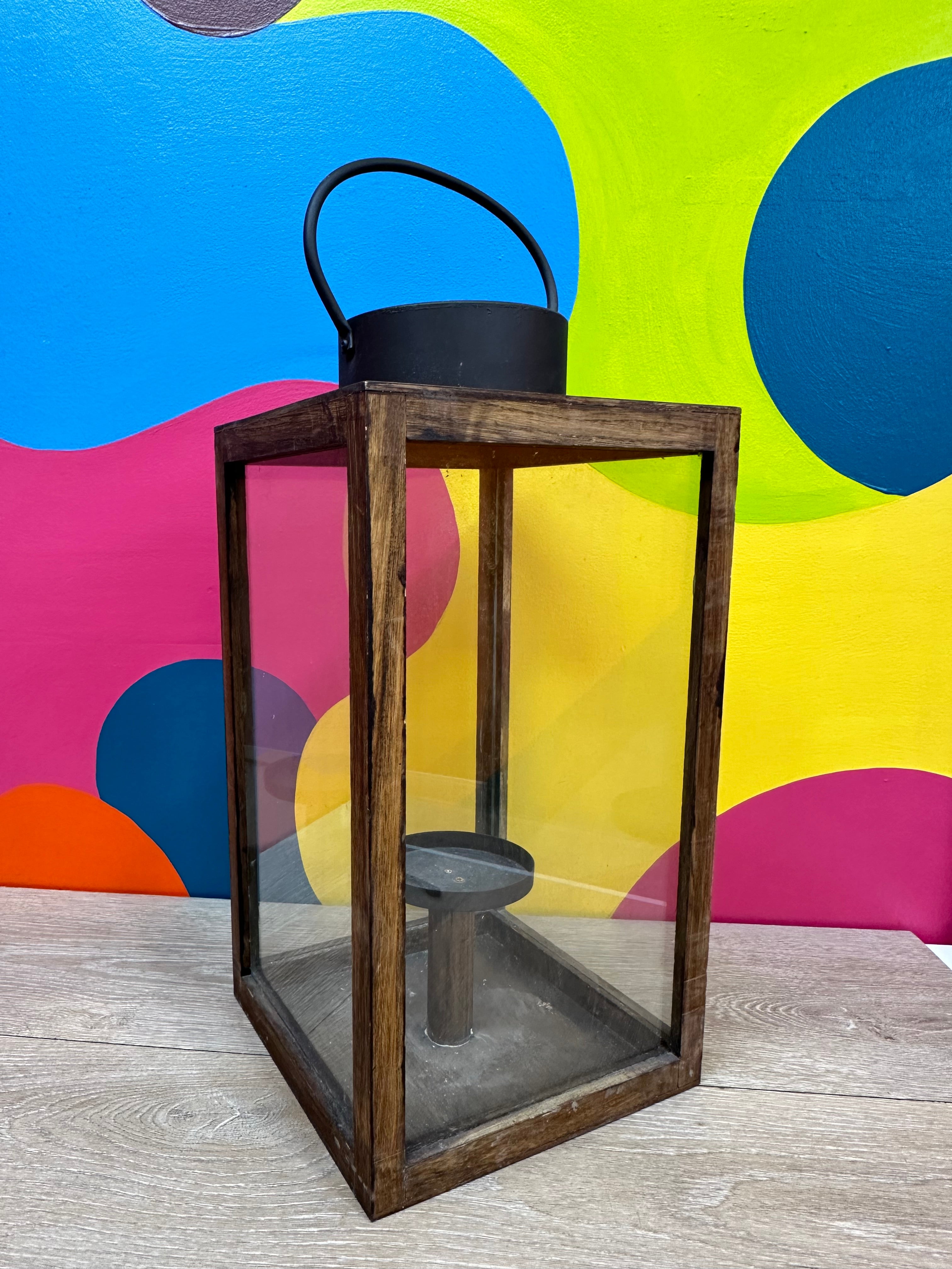 Wooden & Glass Lantern