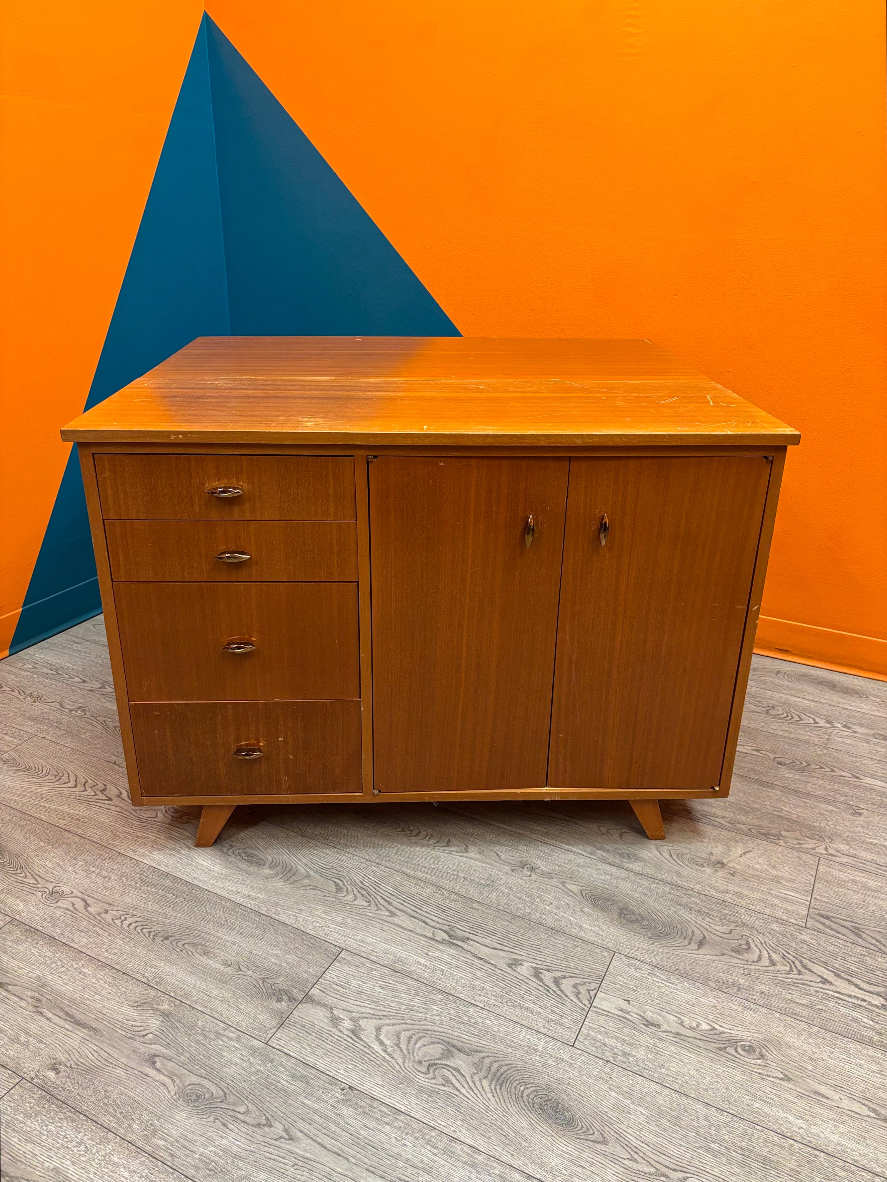 Drop Leaf Wood Cabinet