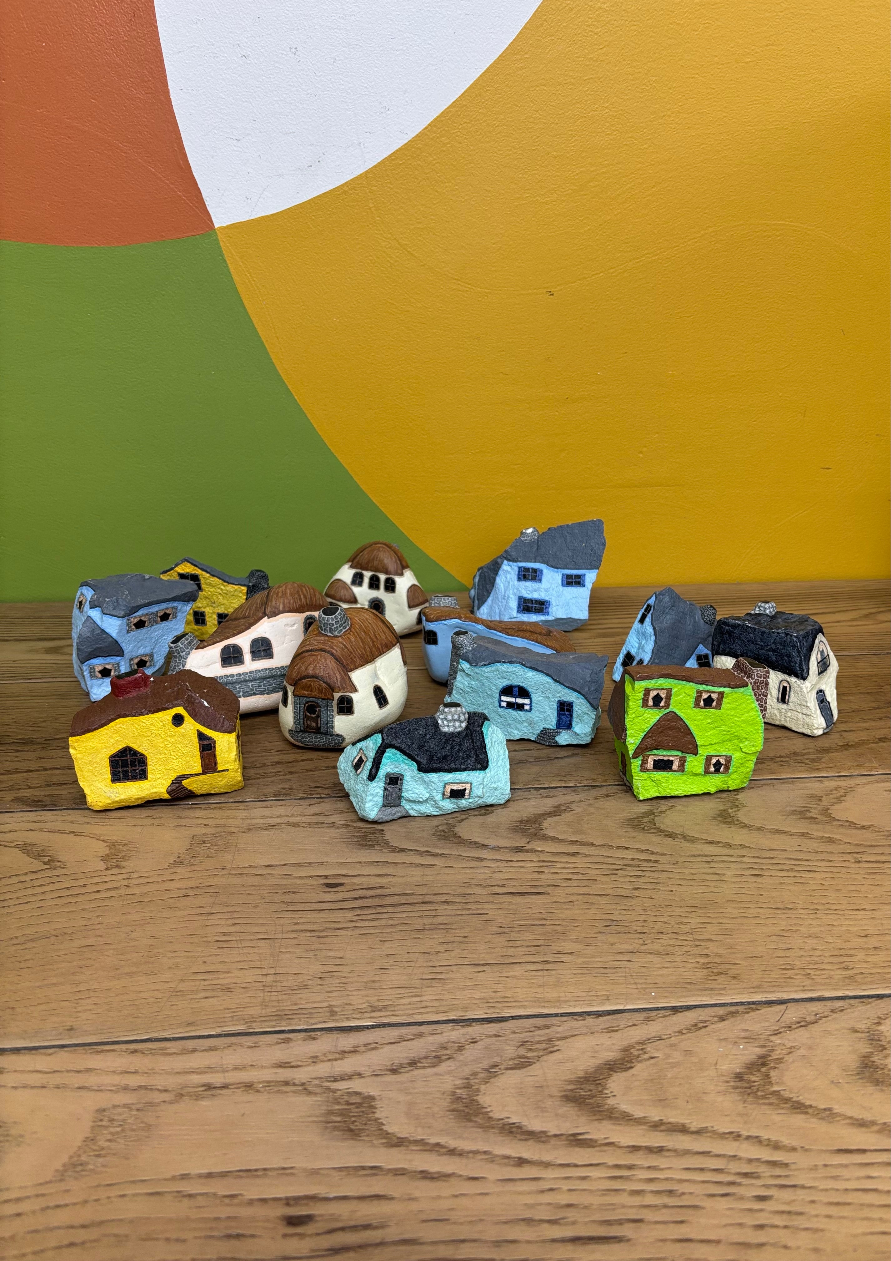 Bundle of Hand Painted Rock Houses