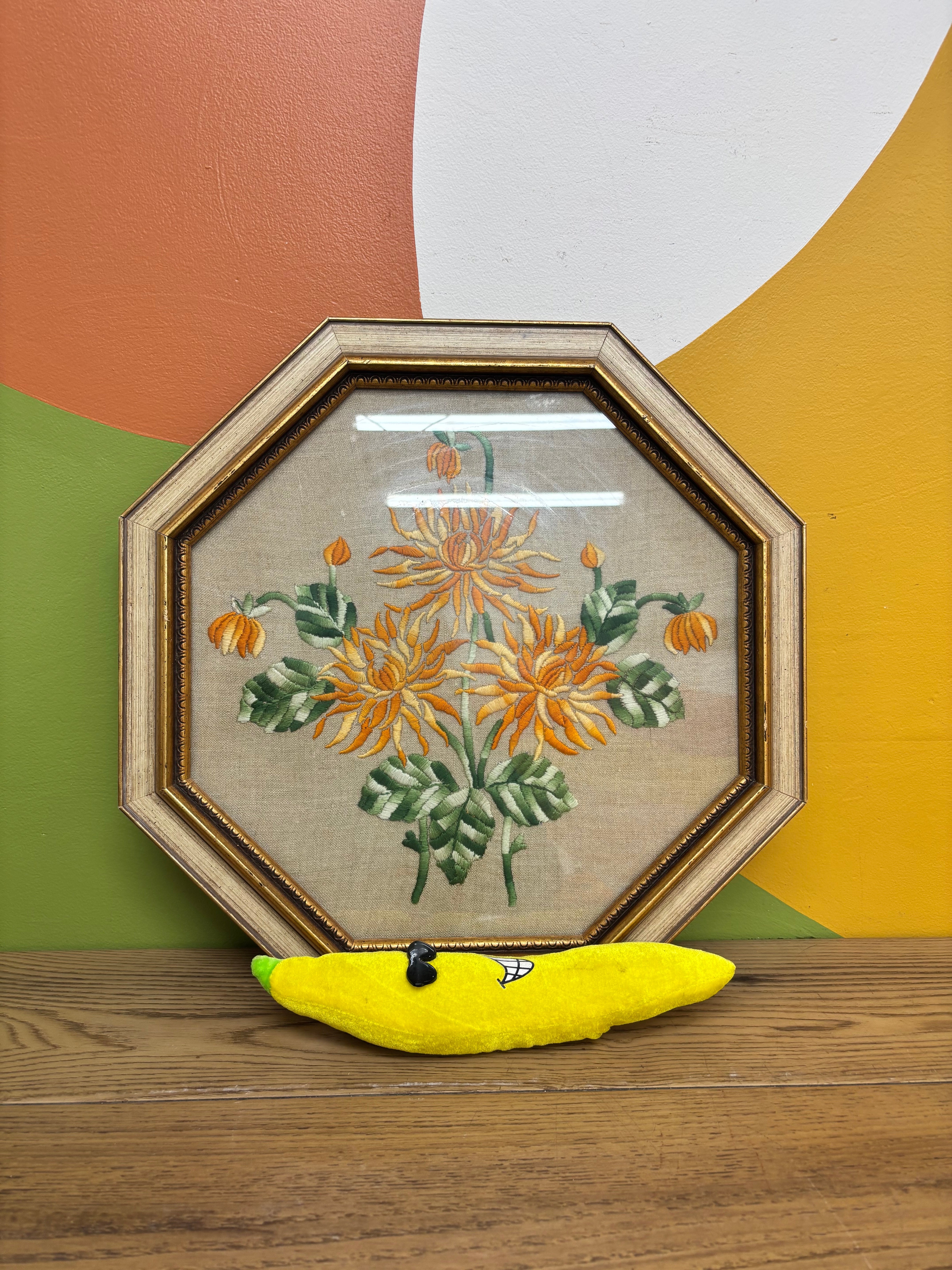 Framed Floral Embroidery