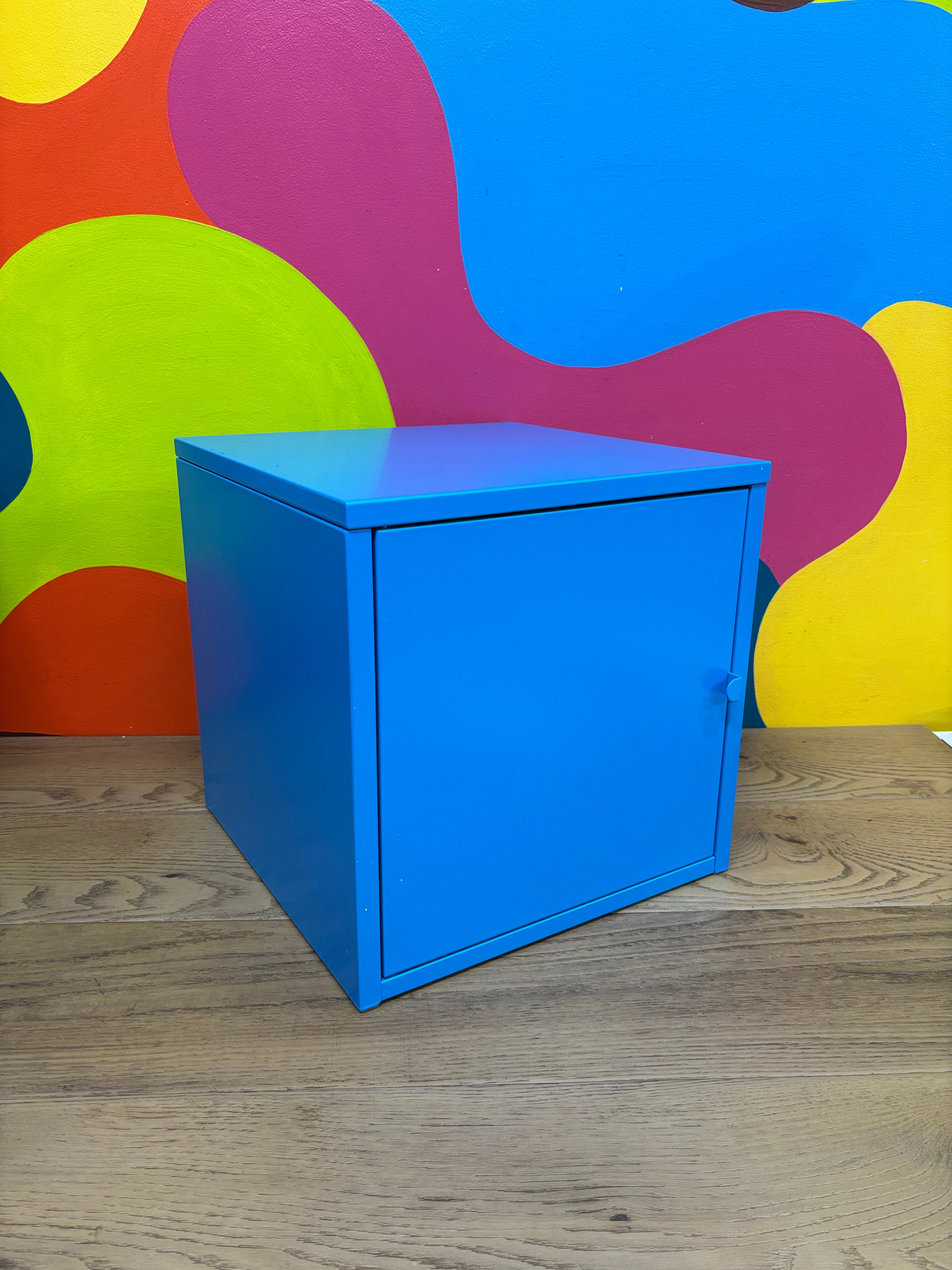Blue Metal Wall Hanging Cabinet (2 available)