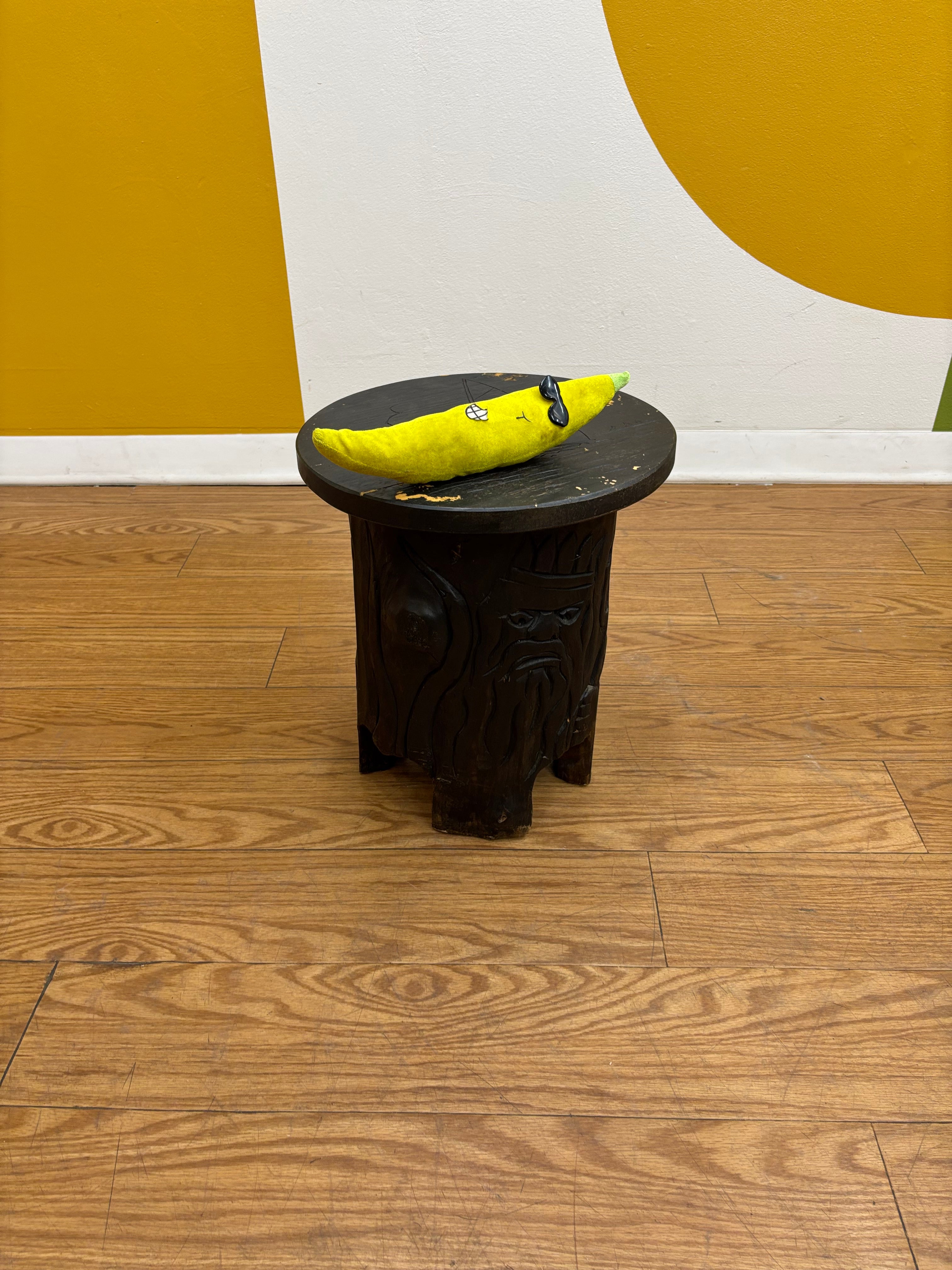 Carved Wood End Table