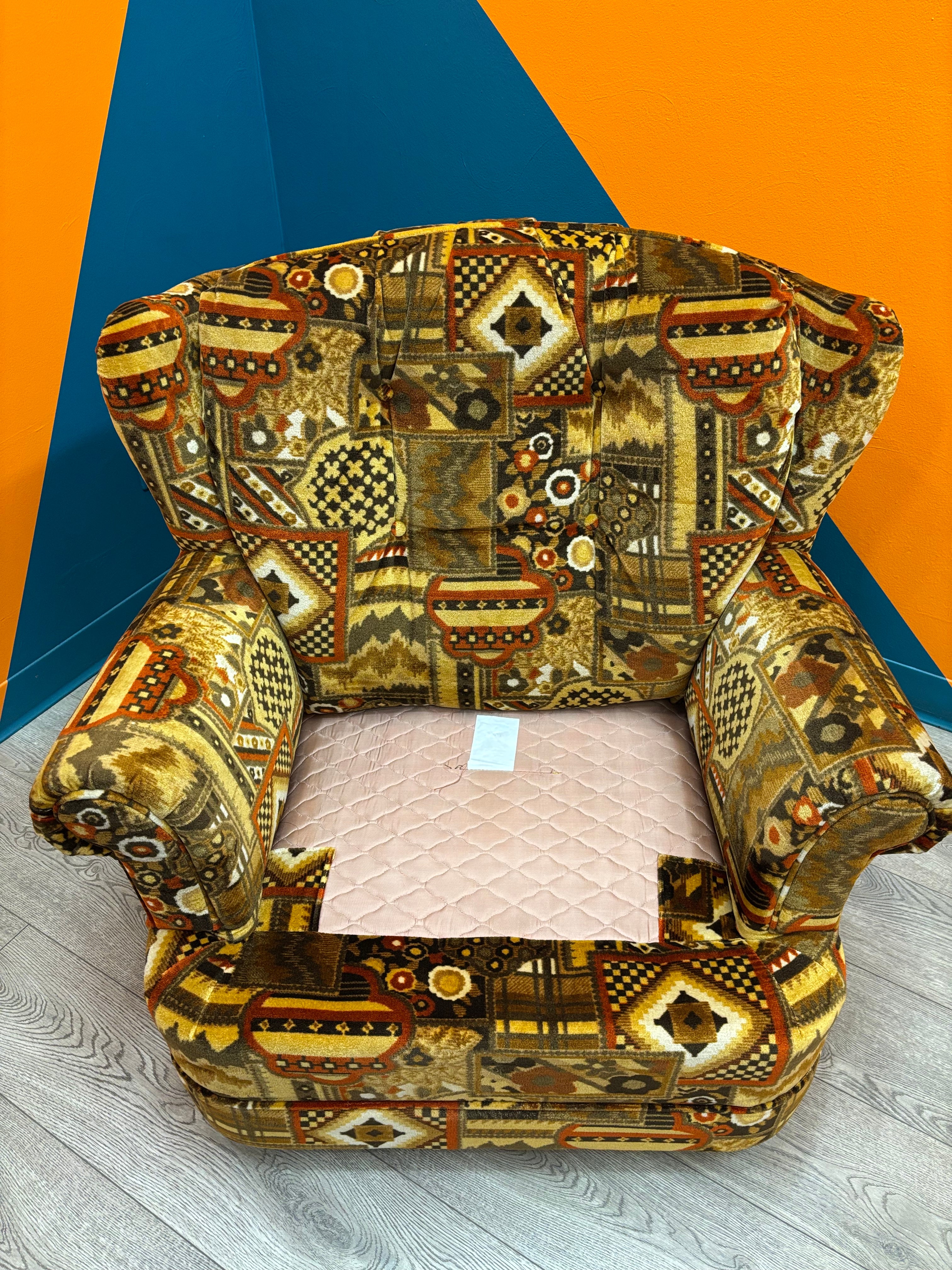 Patterned Fabric Armchair