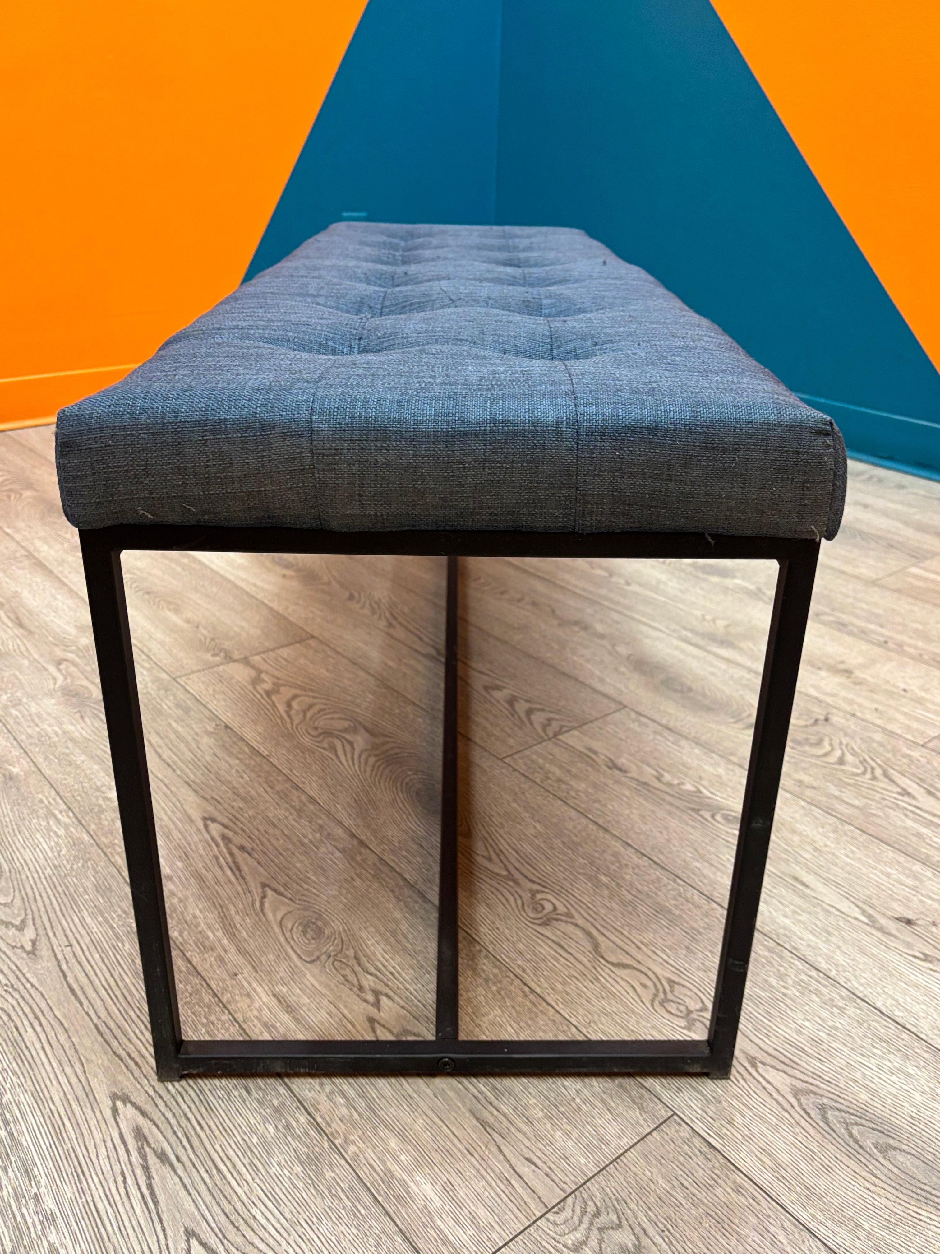 Blue Fabric Bench