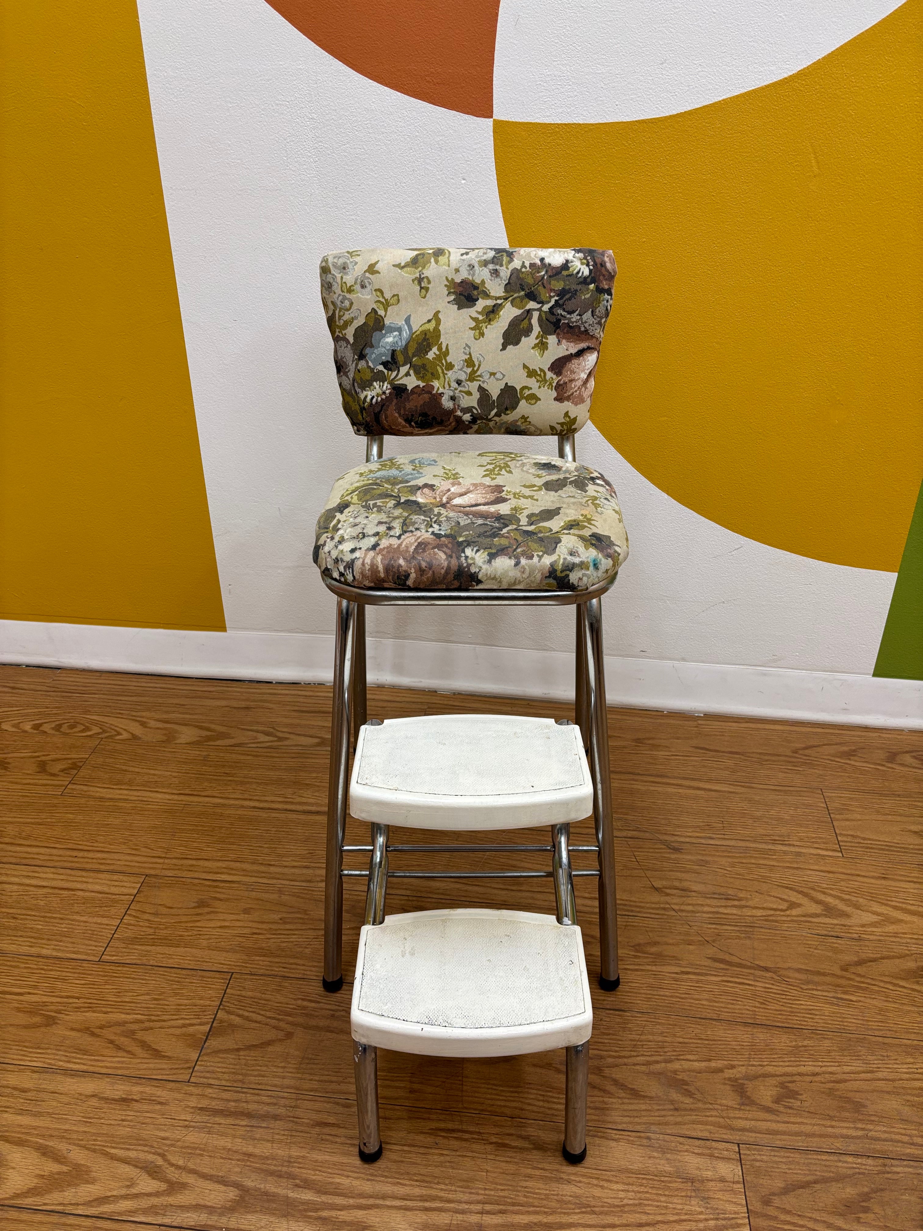 Floral Folding Step Stool Chair