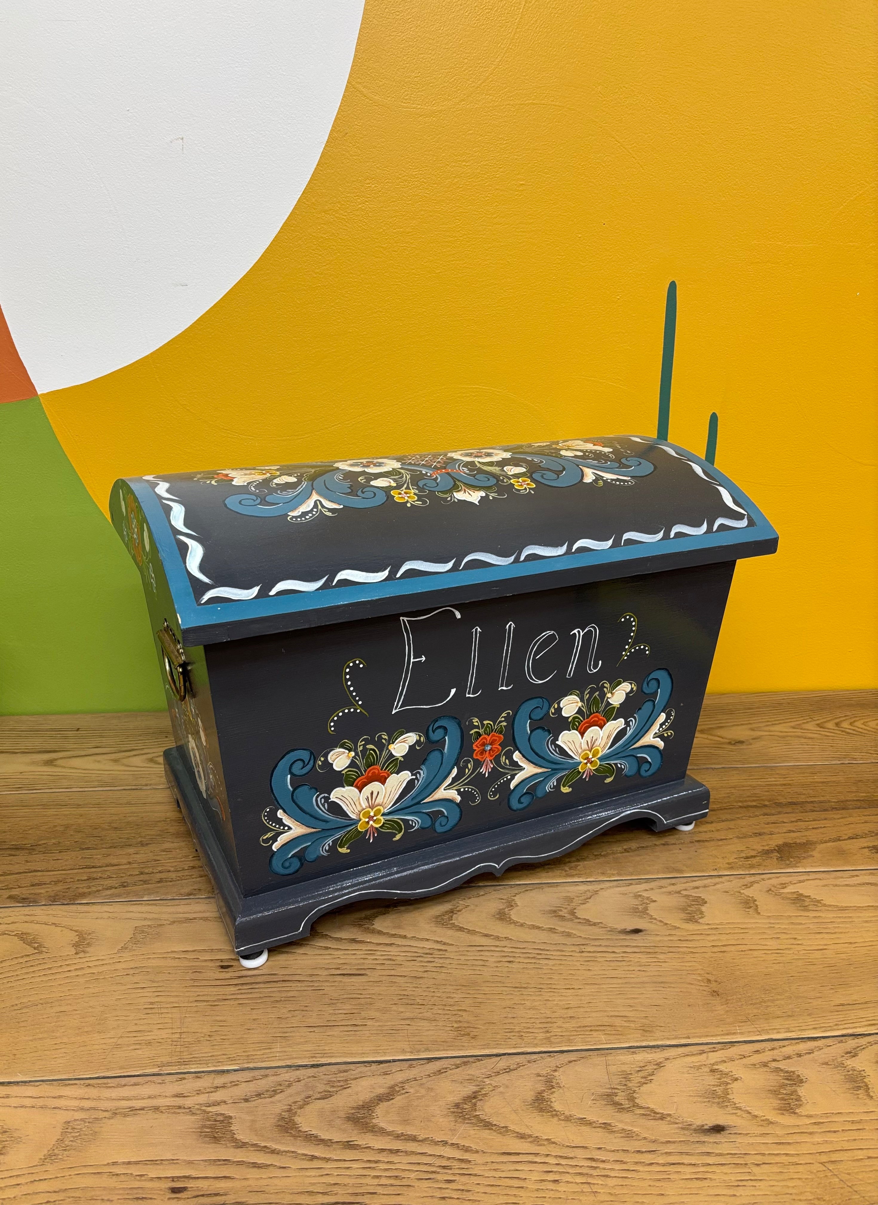 Hand Painted Wood Chest