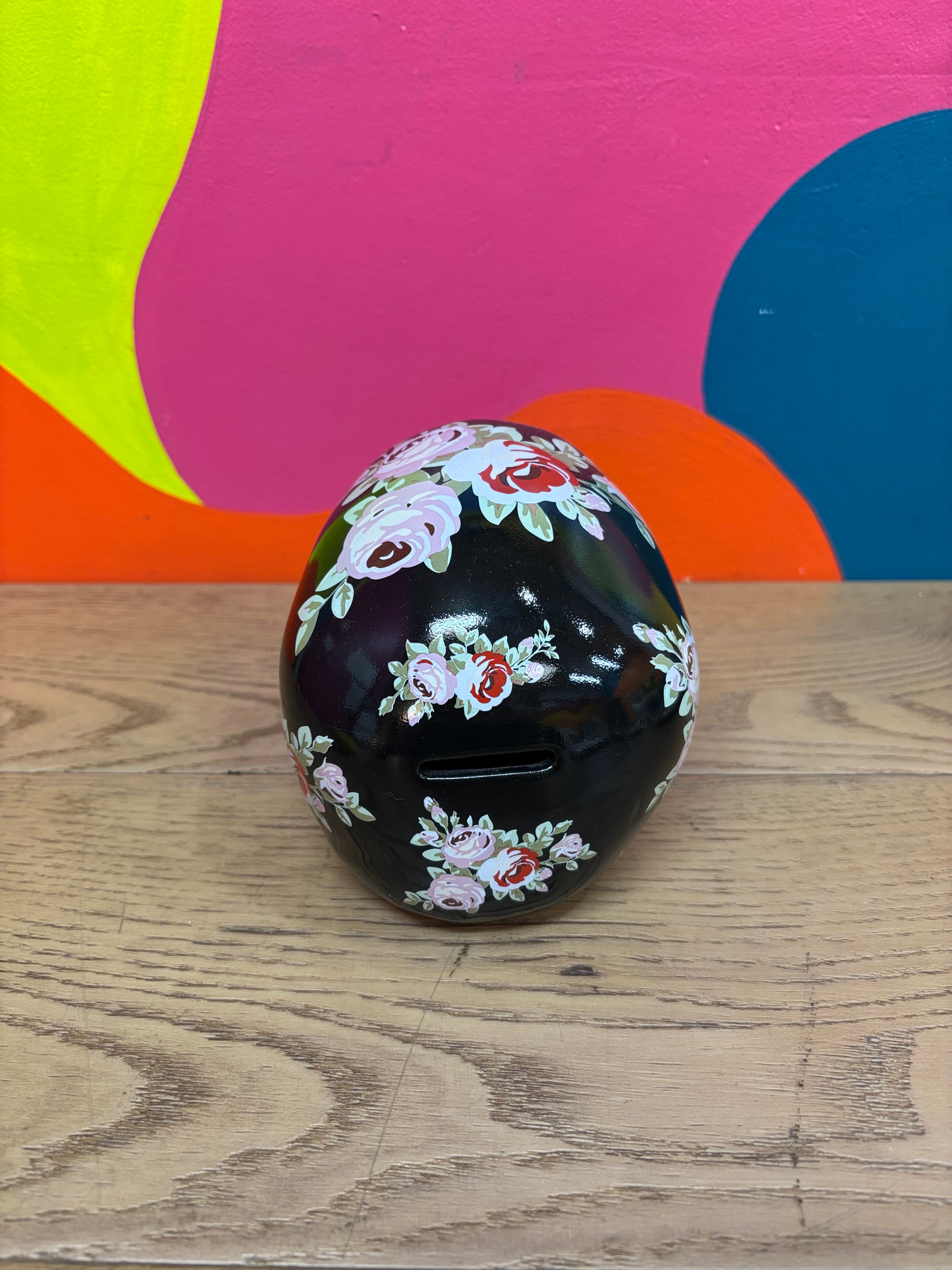 Ceramic Skull Coin Bank