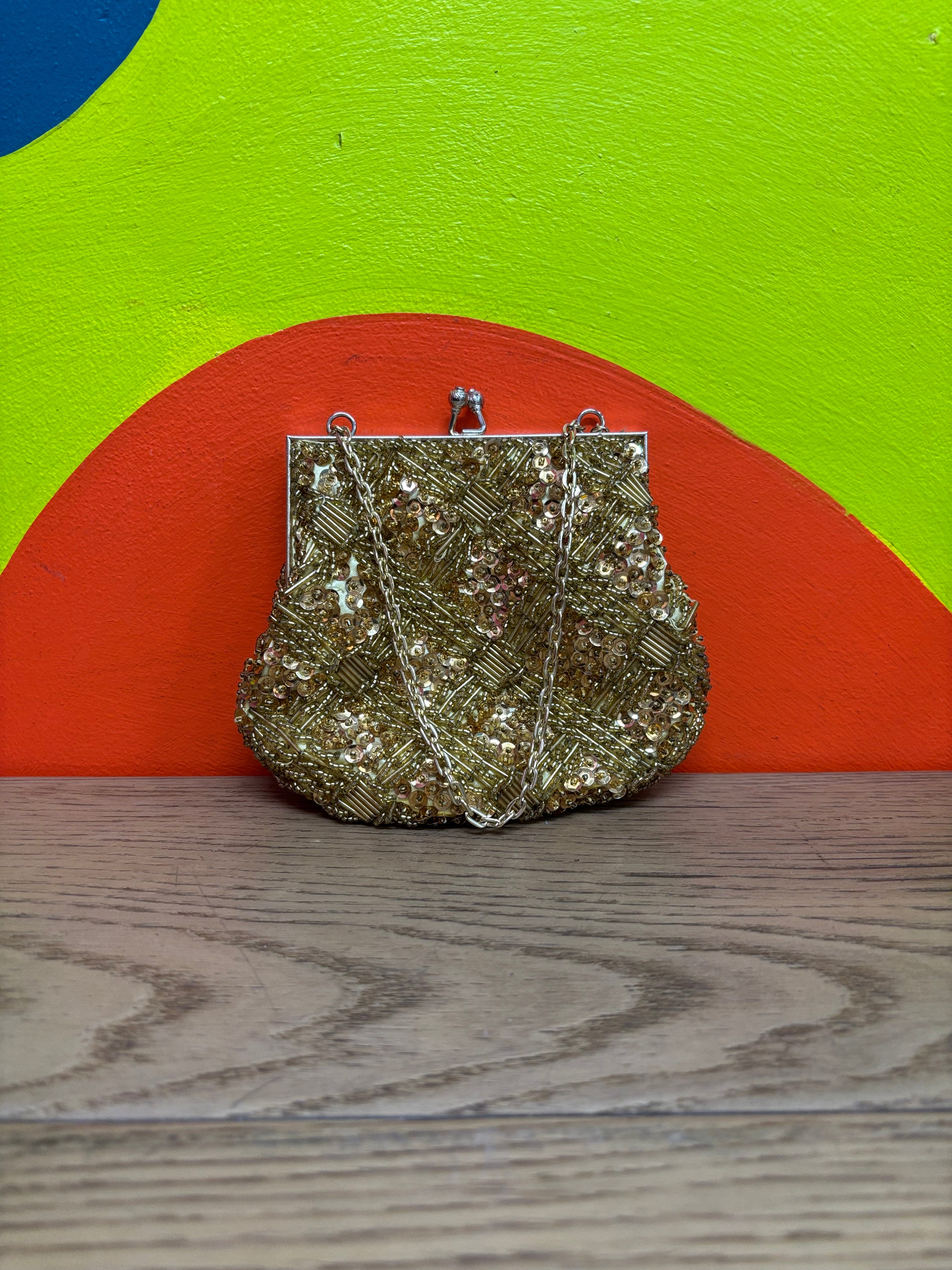 Gold Sequin Clutch