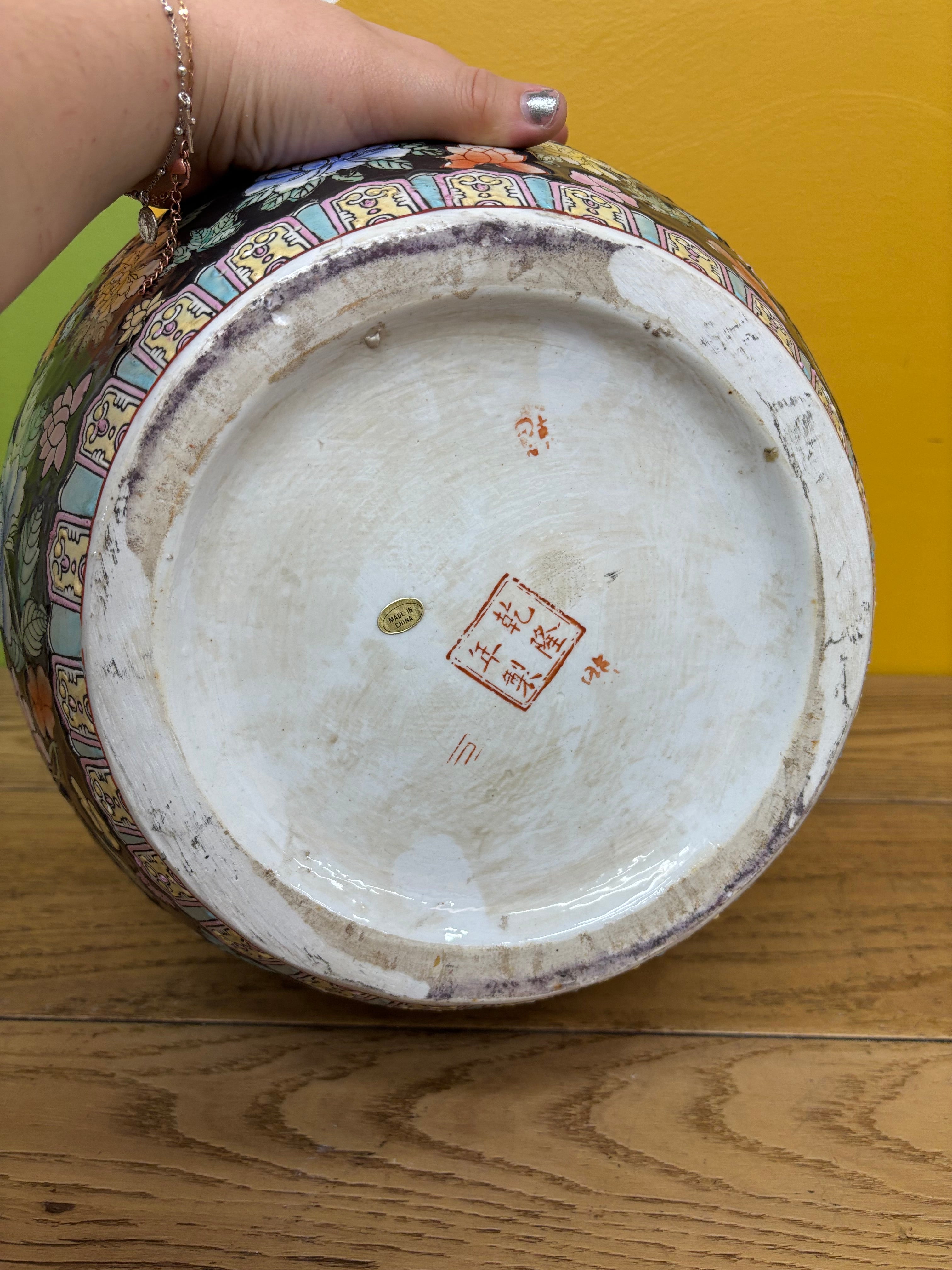 Large Floral Ceramic Vase