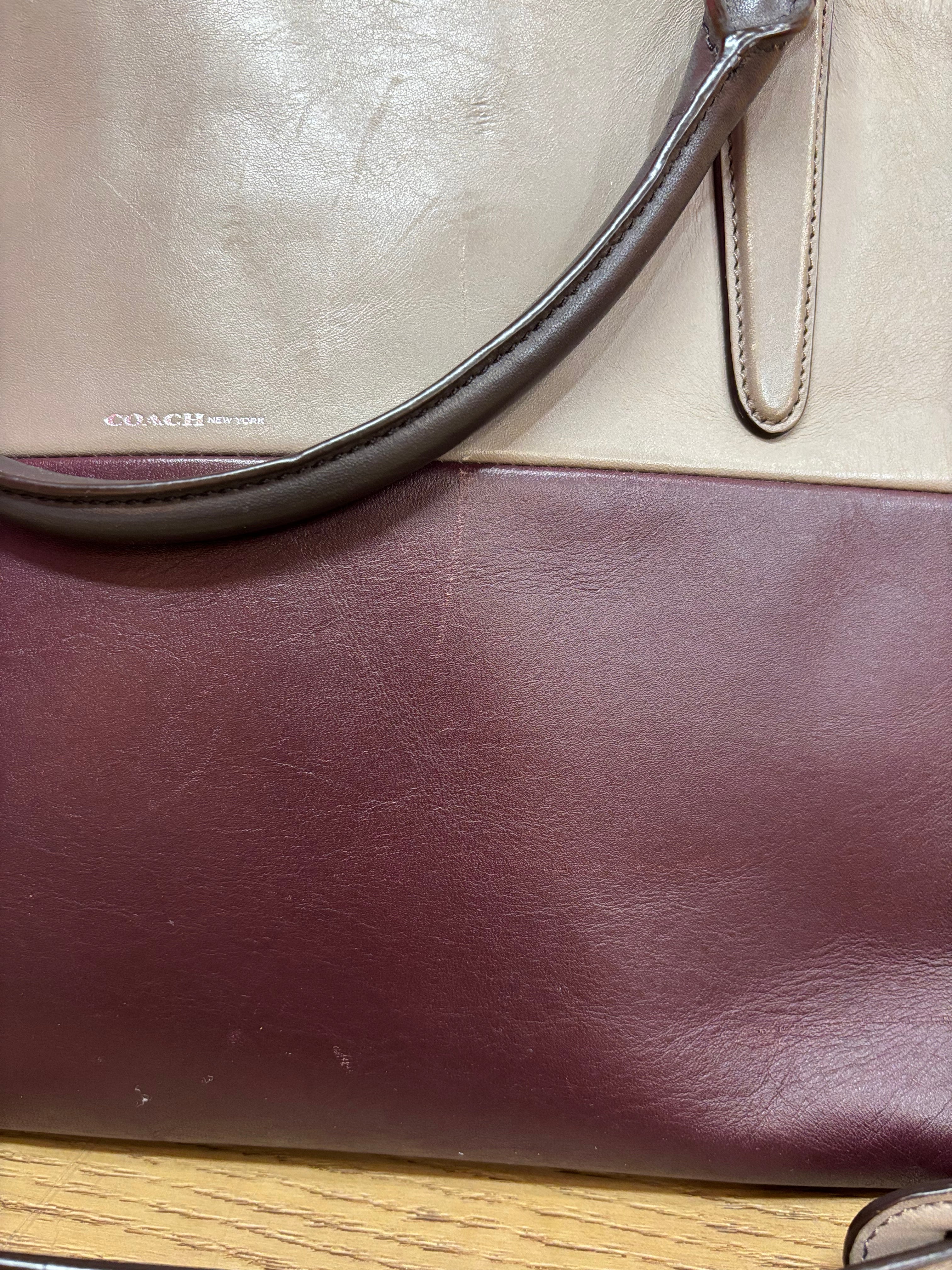 Burgundy & Grey Handbag