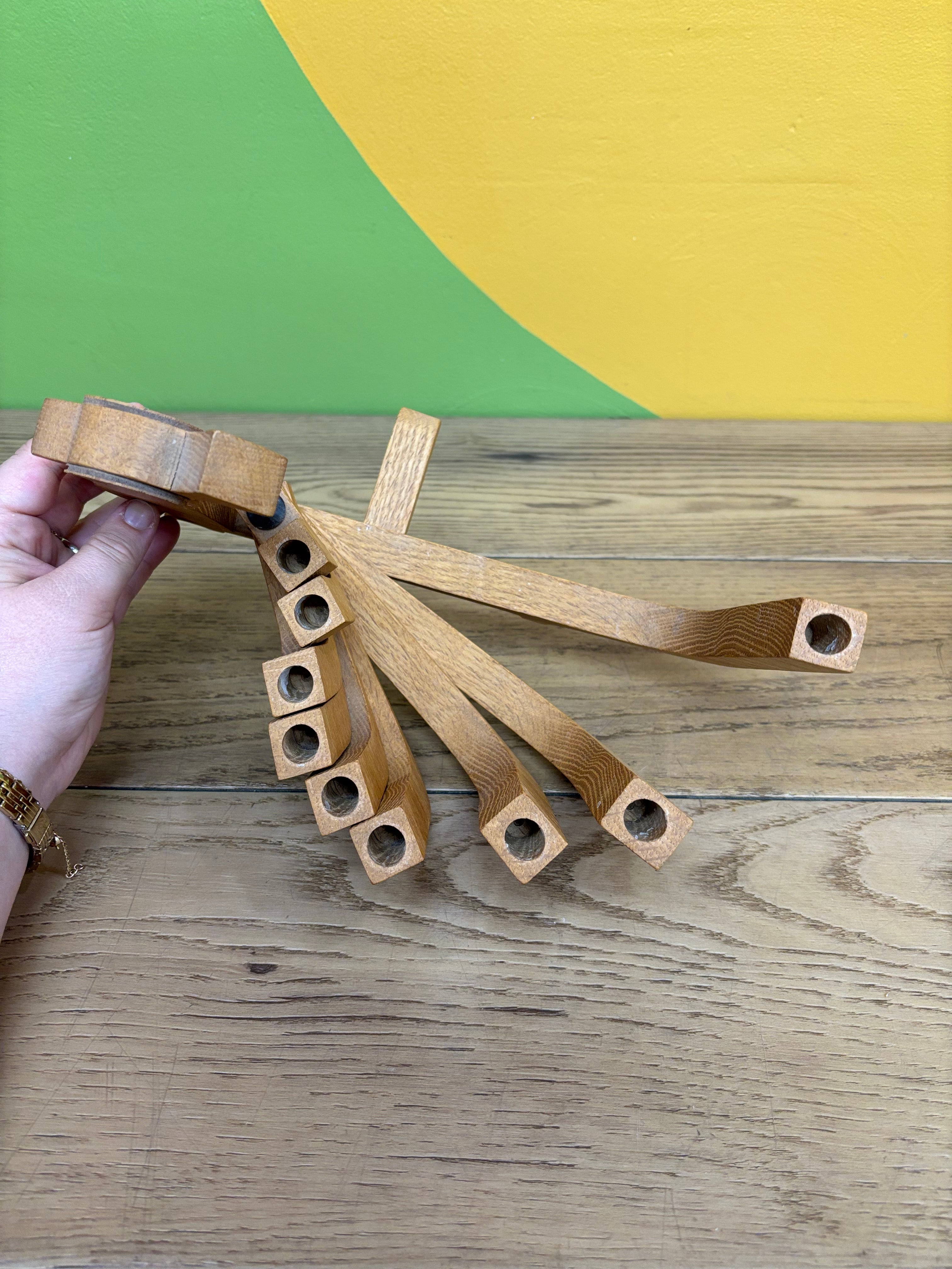Wood Bird Candelabra