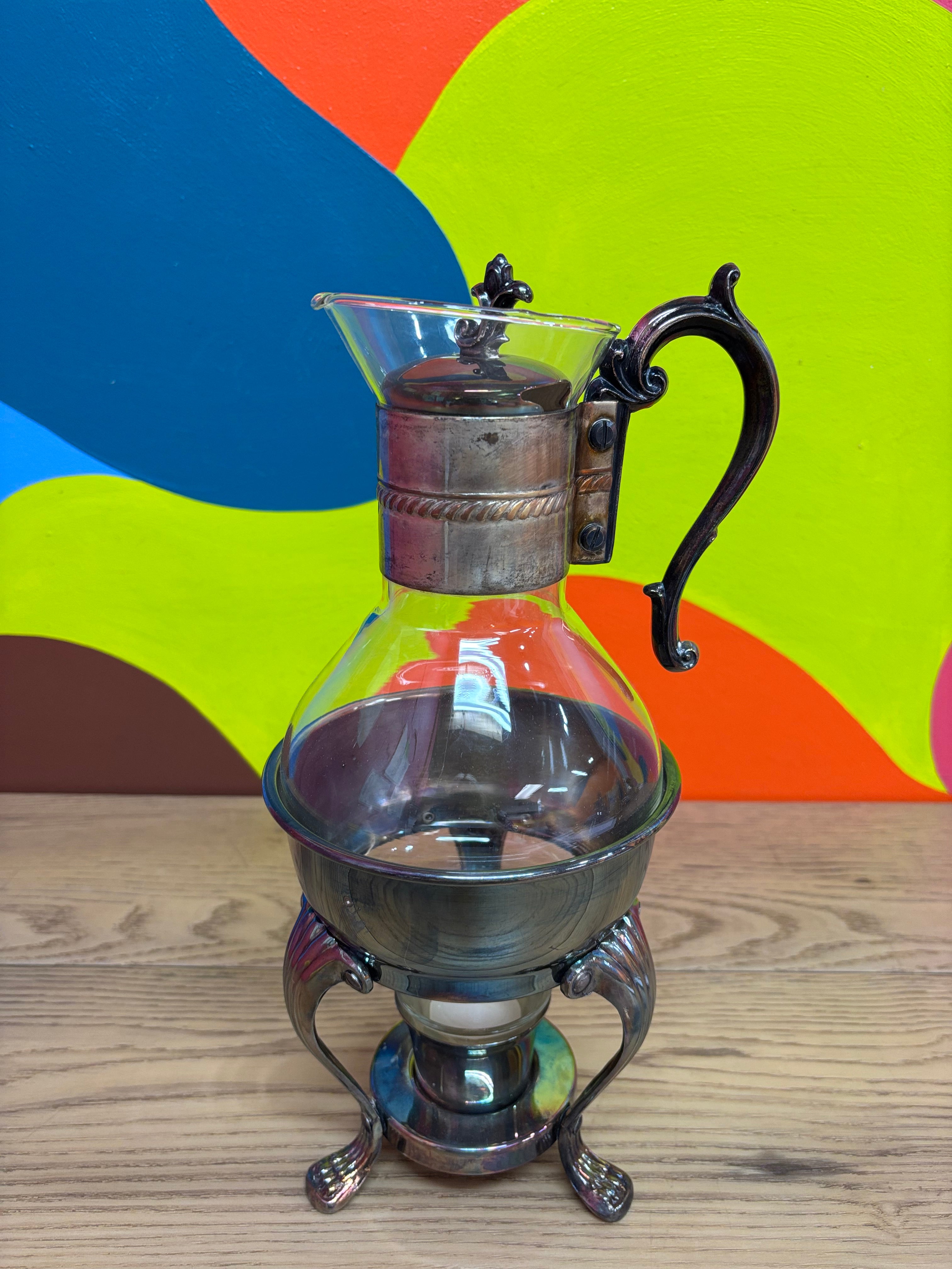 Glass Carafe with Warming Stand