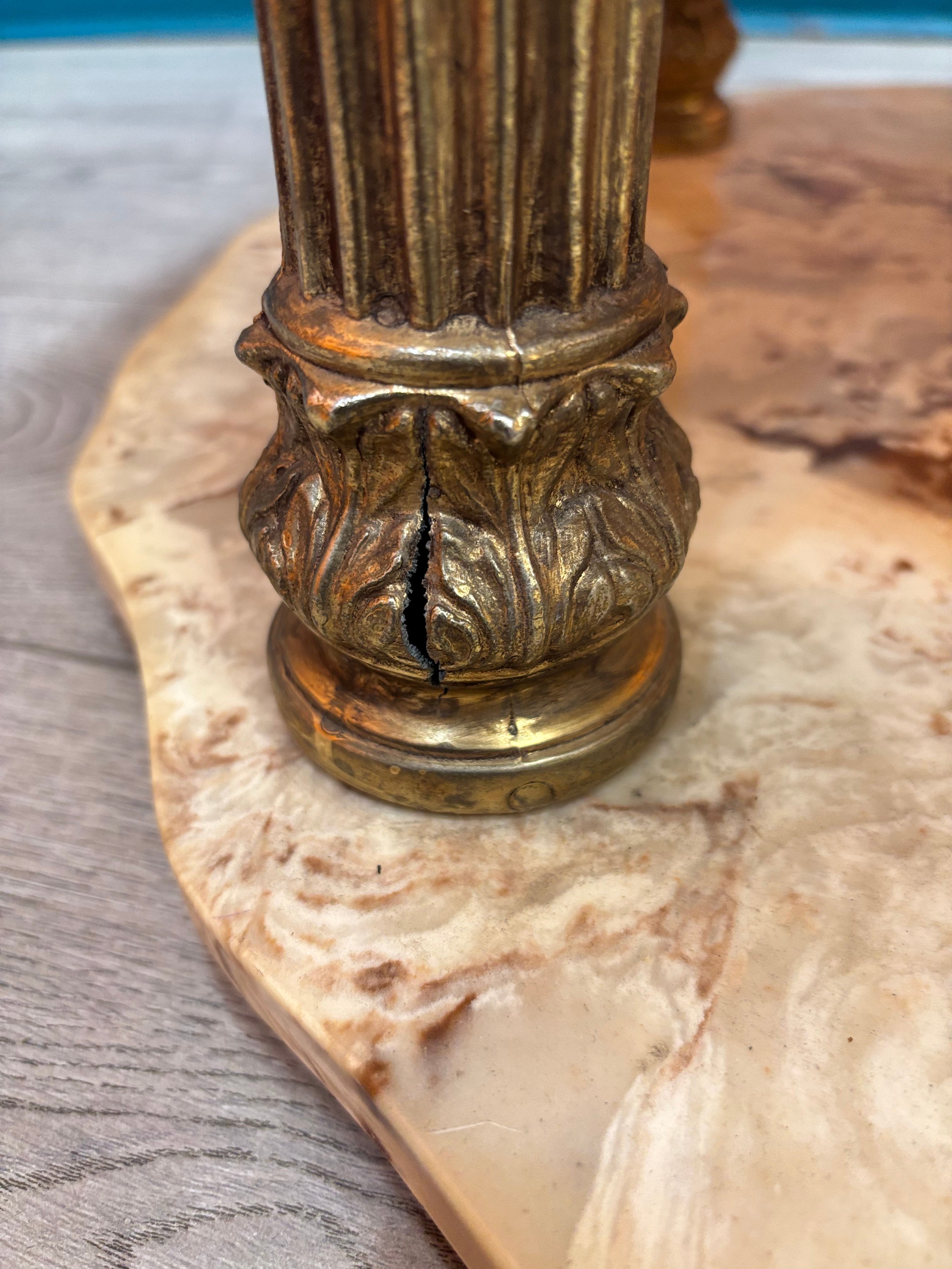 Brass and Marble Side Table