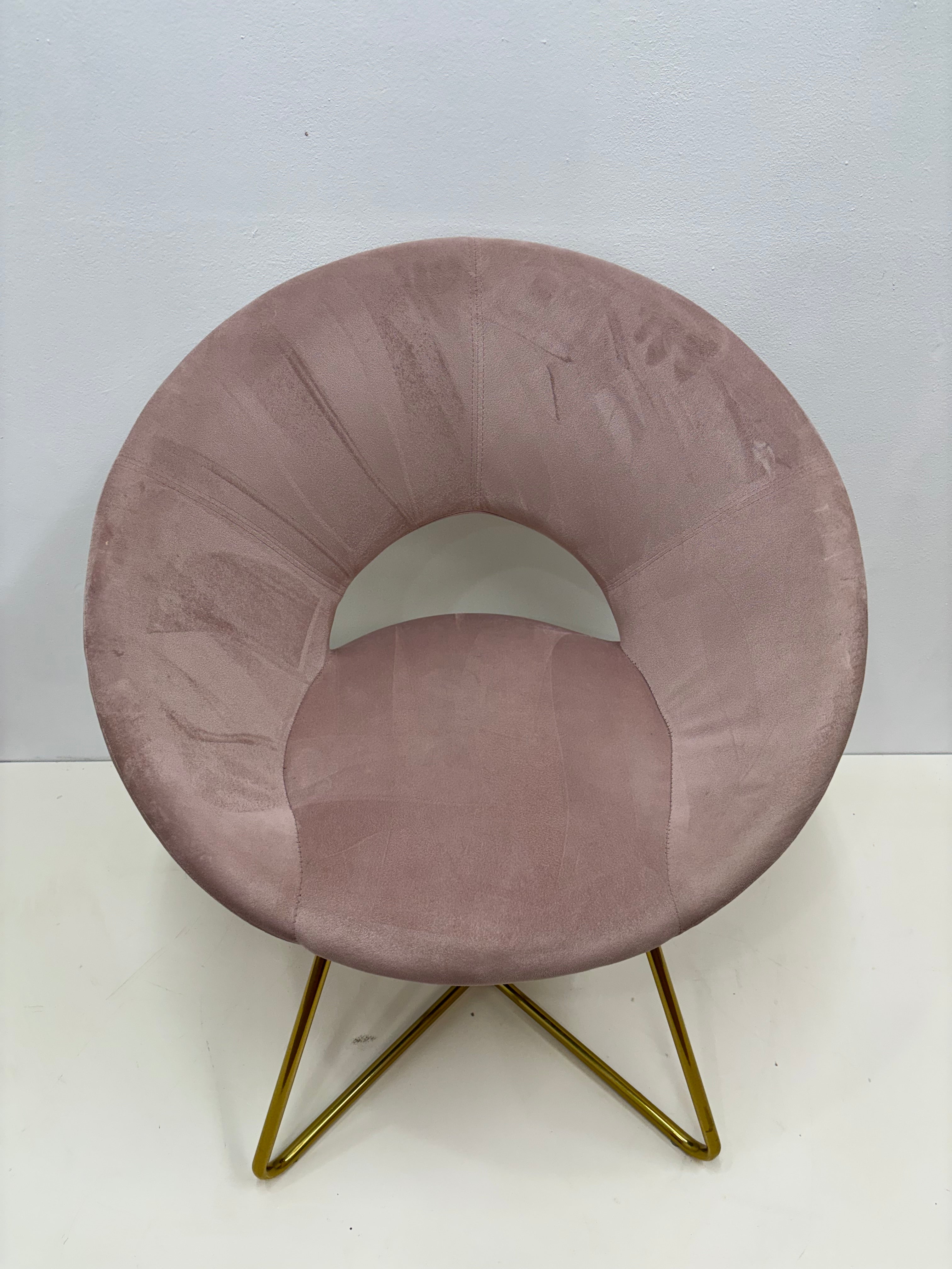 Pink Velvet Accent Chair