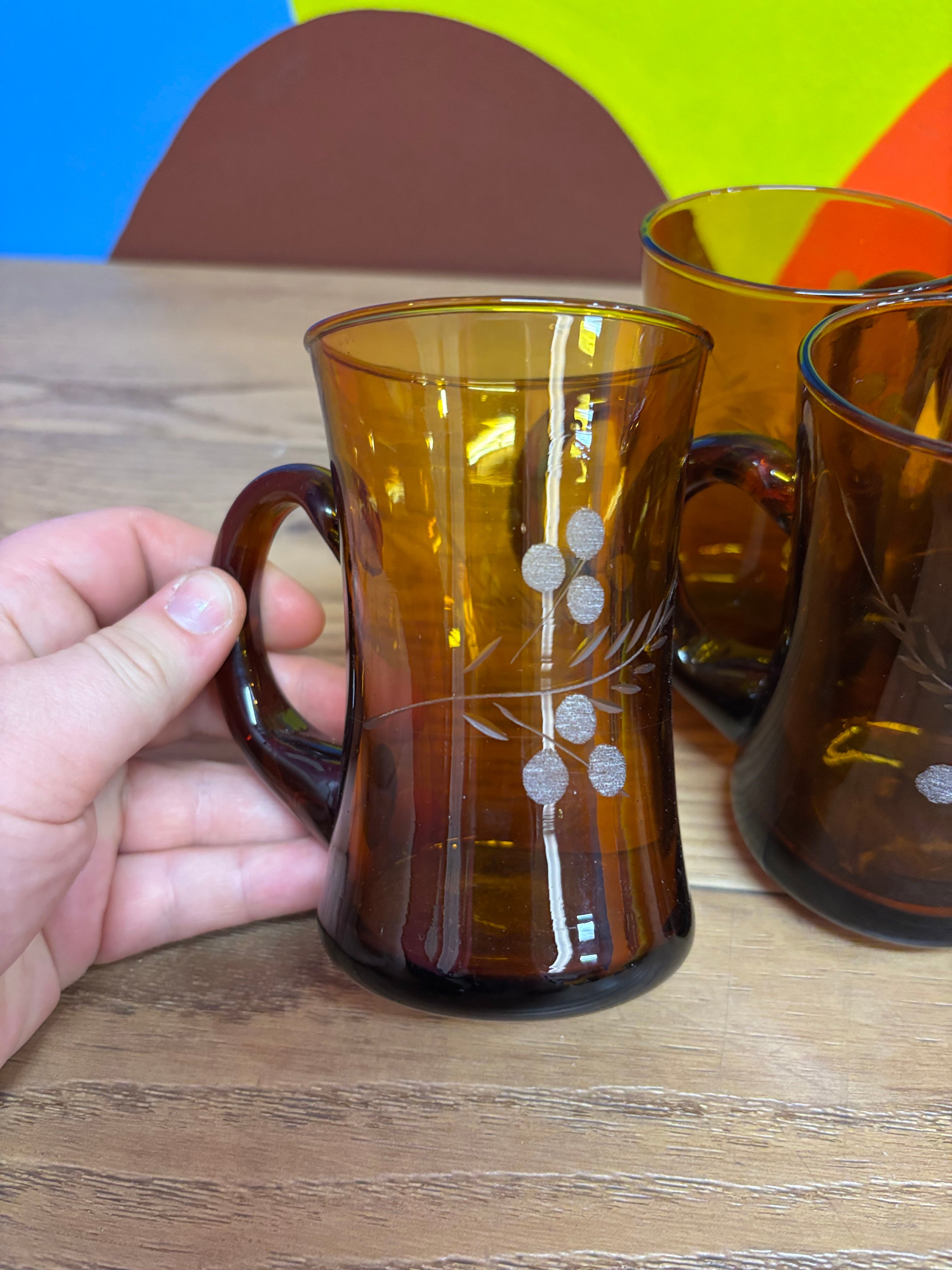 Amber Pitcher & Glasses Set