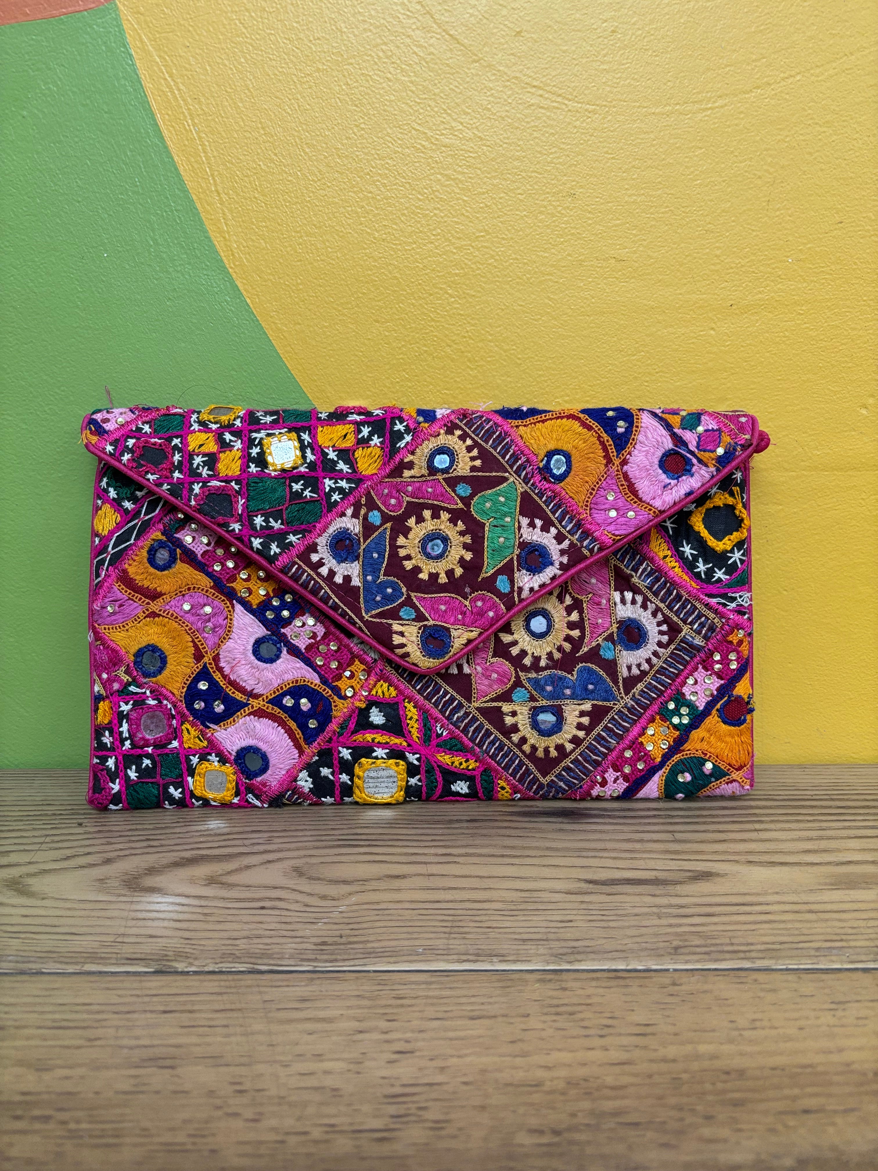 Embroidered Clutch