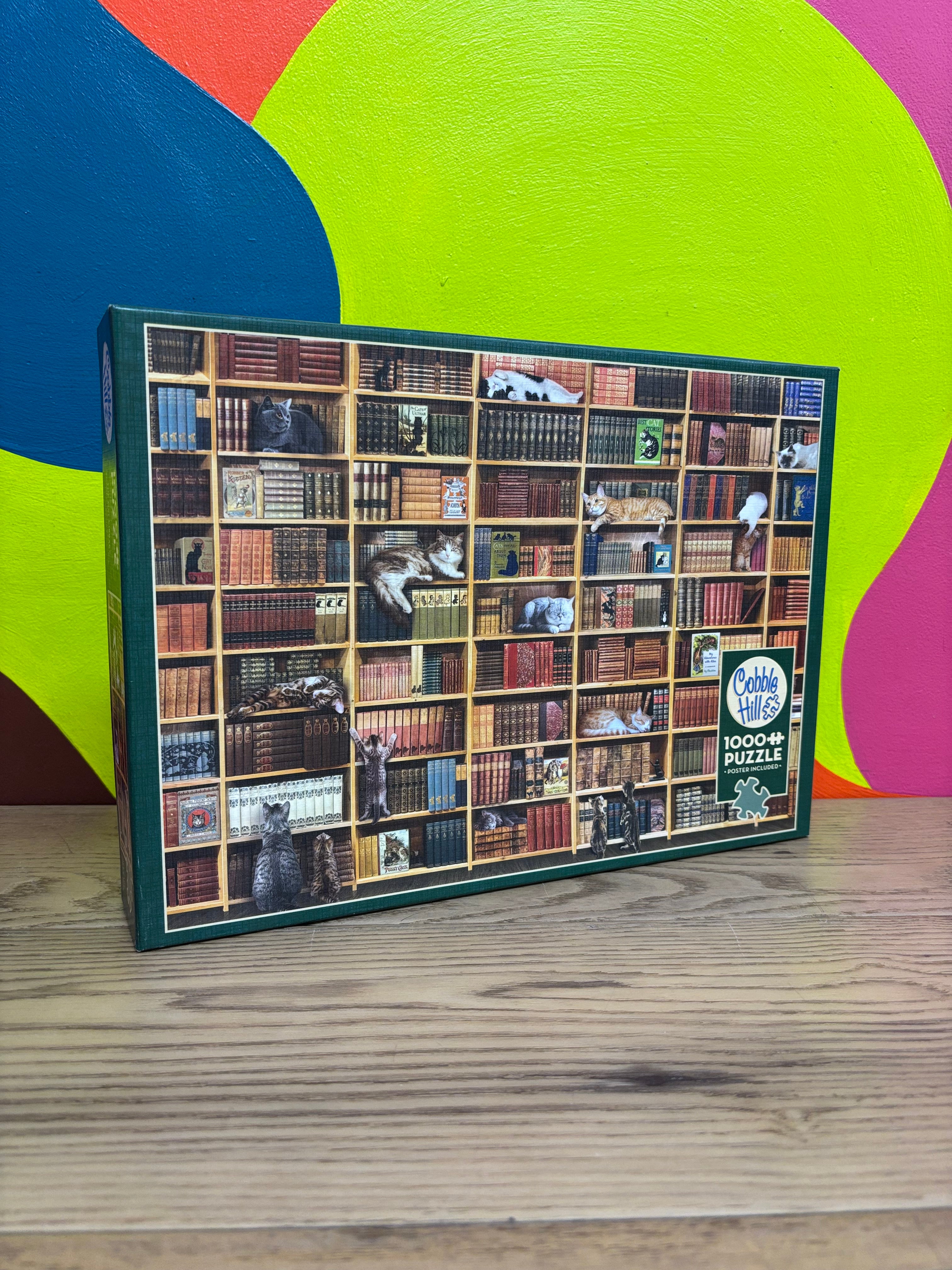 Cobble Hill 1000 Piece Puzzle - Cat Library